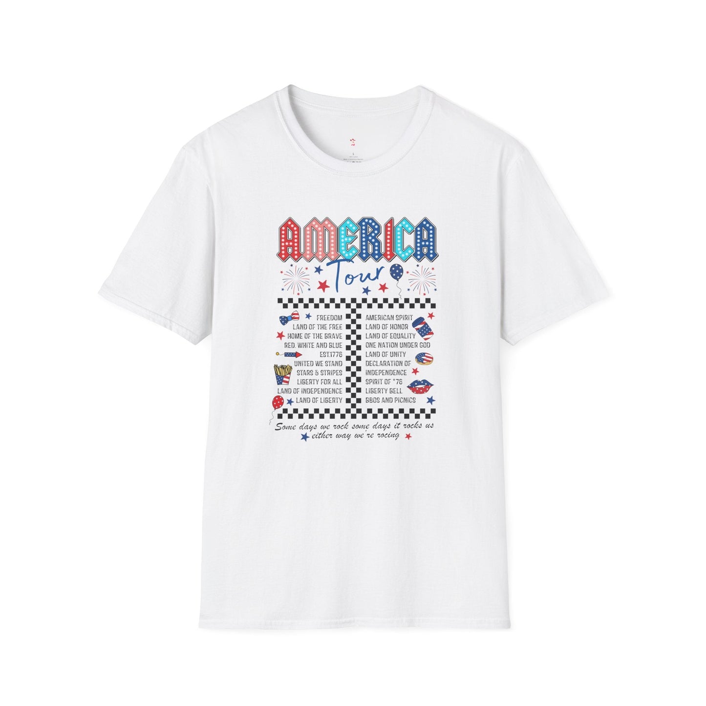 America Tour Tee, 4th of July, Softstyle T-Shirt - SmorgeousByGina