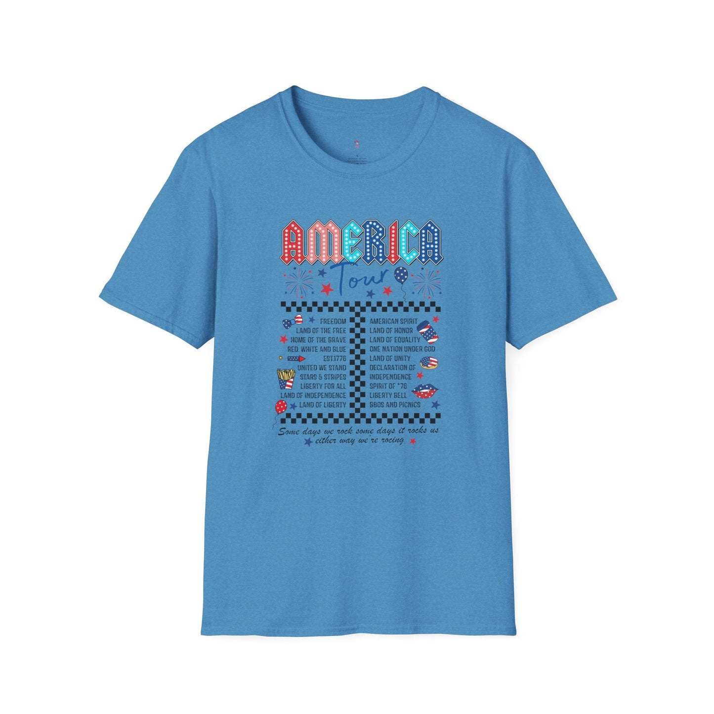 America Tour Tee, 4th of July, Softstyle T-Shirt - SmorgeousByGina
