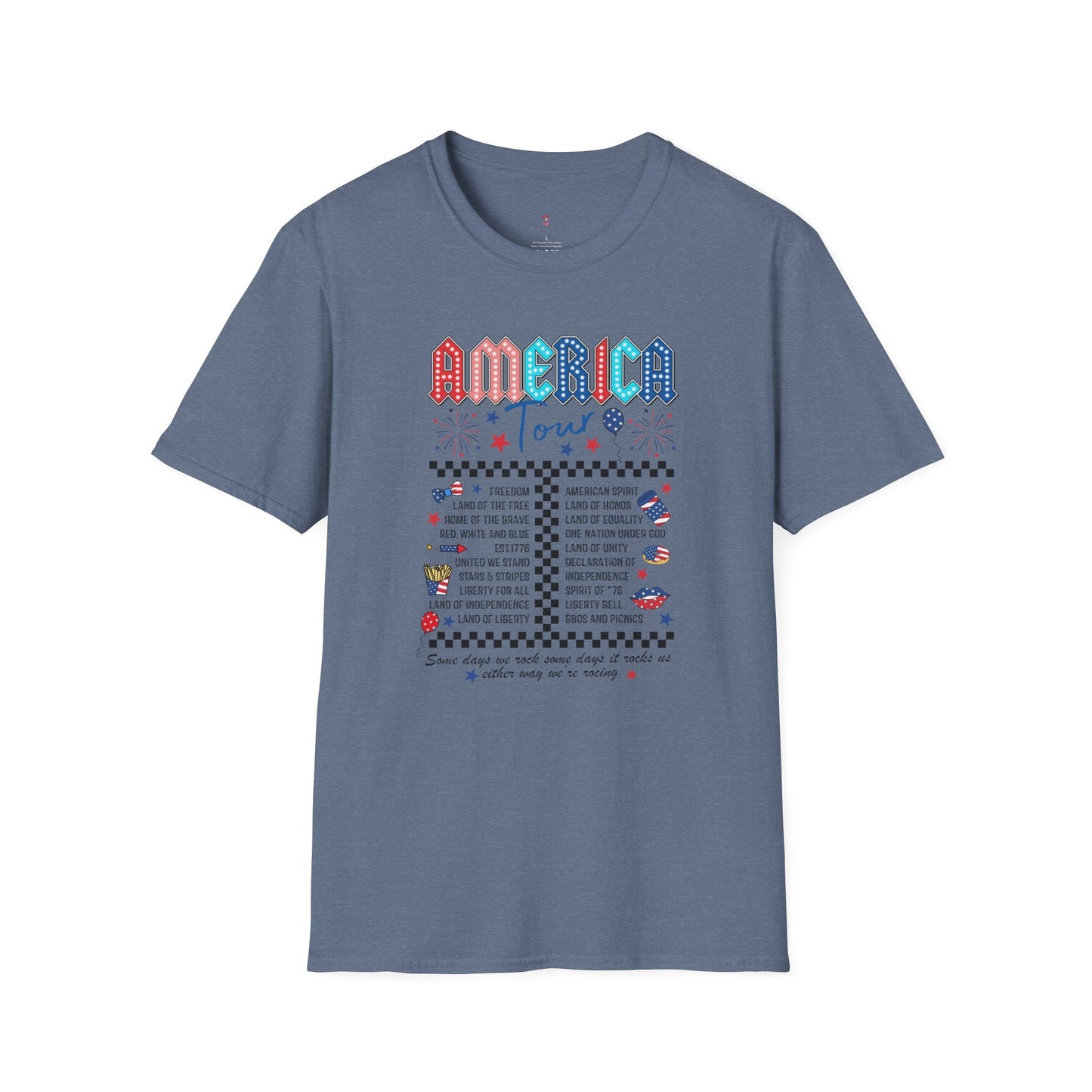 America Tour Tee, 4th of July, Softstyle T-Shirt - SmorgeousByGina