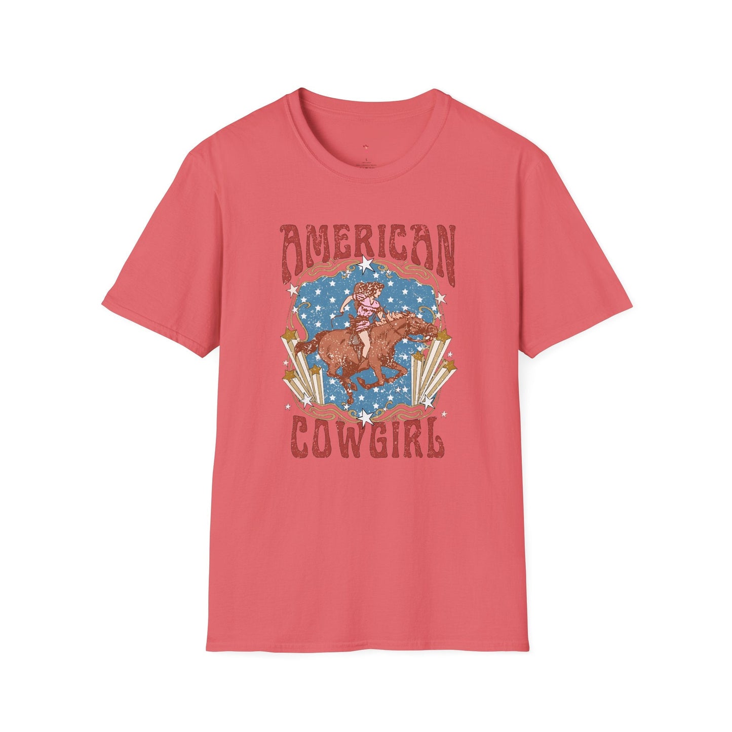 American Cowgirl Tee, 4th of July, Western, Softstyle T-Shirt - SmorgeousByGina