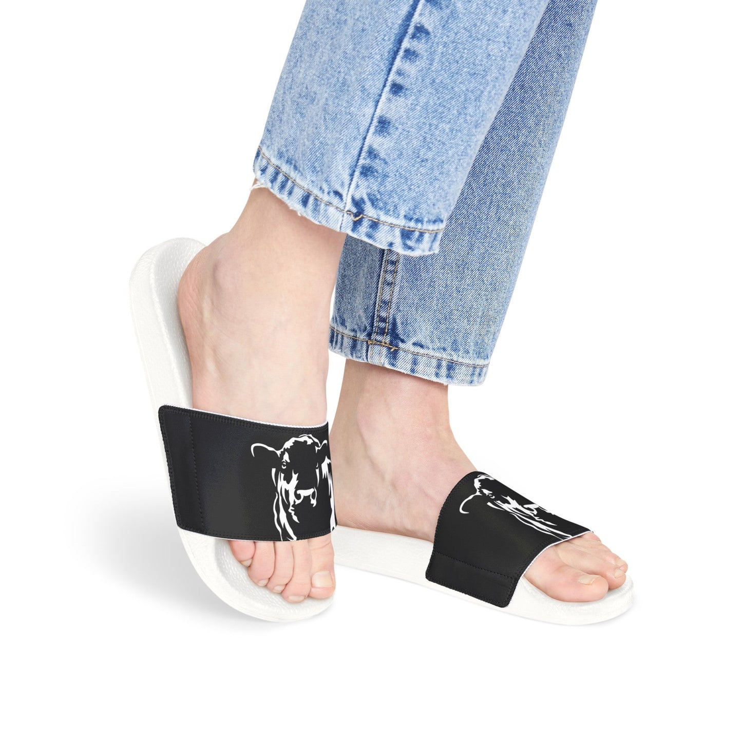 Angus Sandal, Angus Slides, Women's PU Slide Sandals, Est Beef, Support Beef - SmorgeousByGina