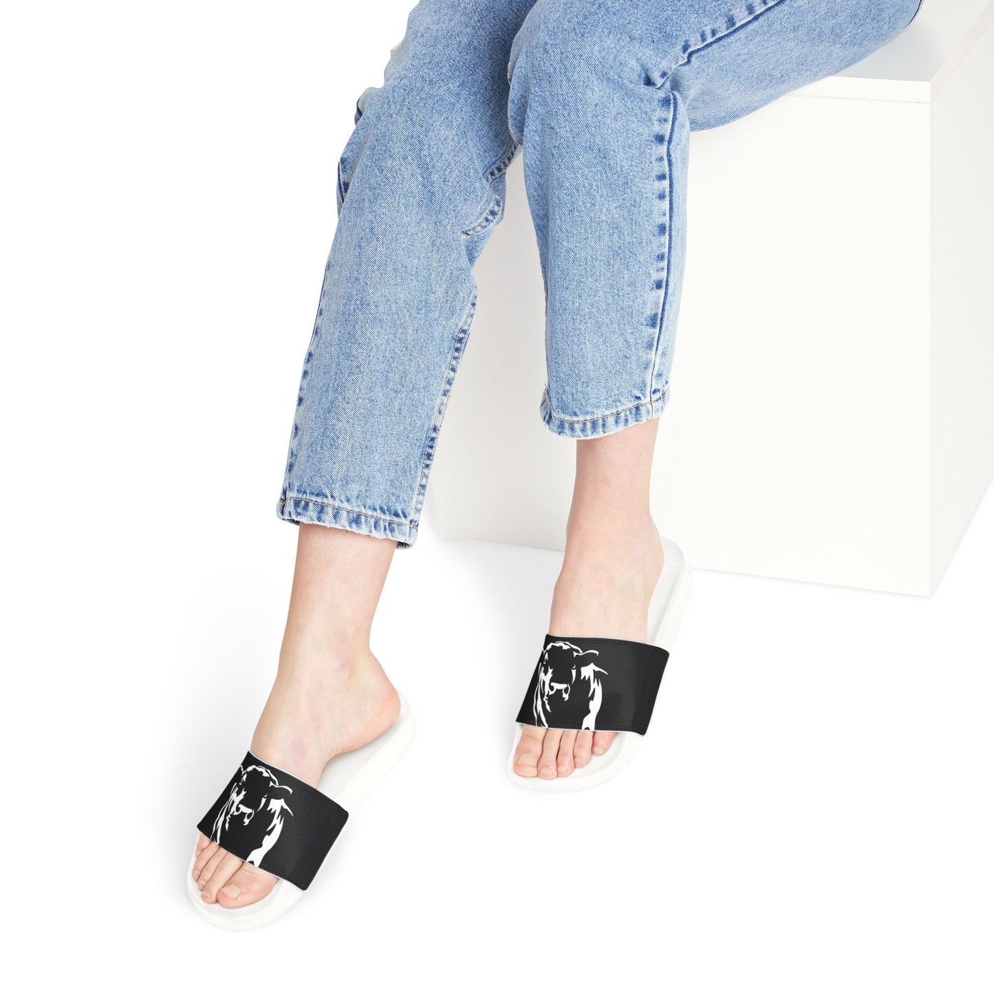 Angus Sandal, Angus Slides, Women's PU Slide Sandals, Est Beef, Support Beef - SmorgeousByGina