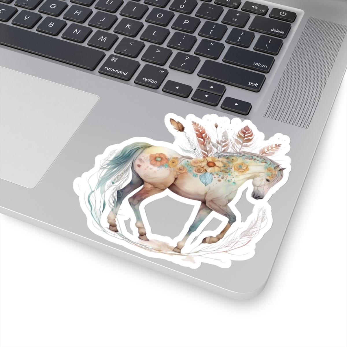 Boho Horse, Floral and Feathers Kiss-Cut Stickers - SmorgeousByGina
