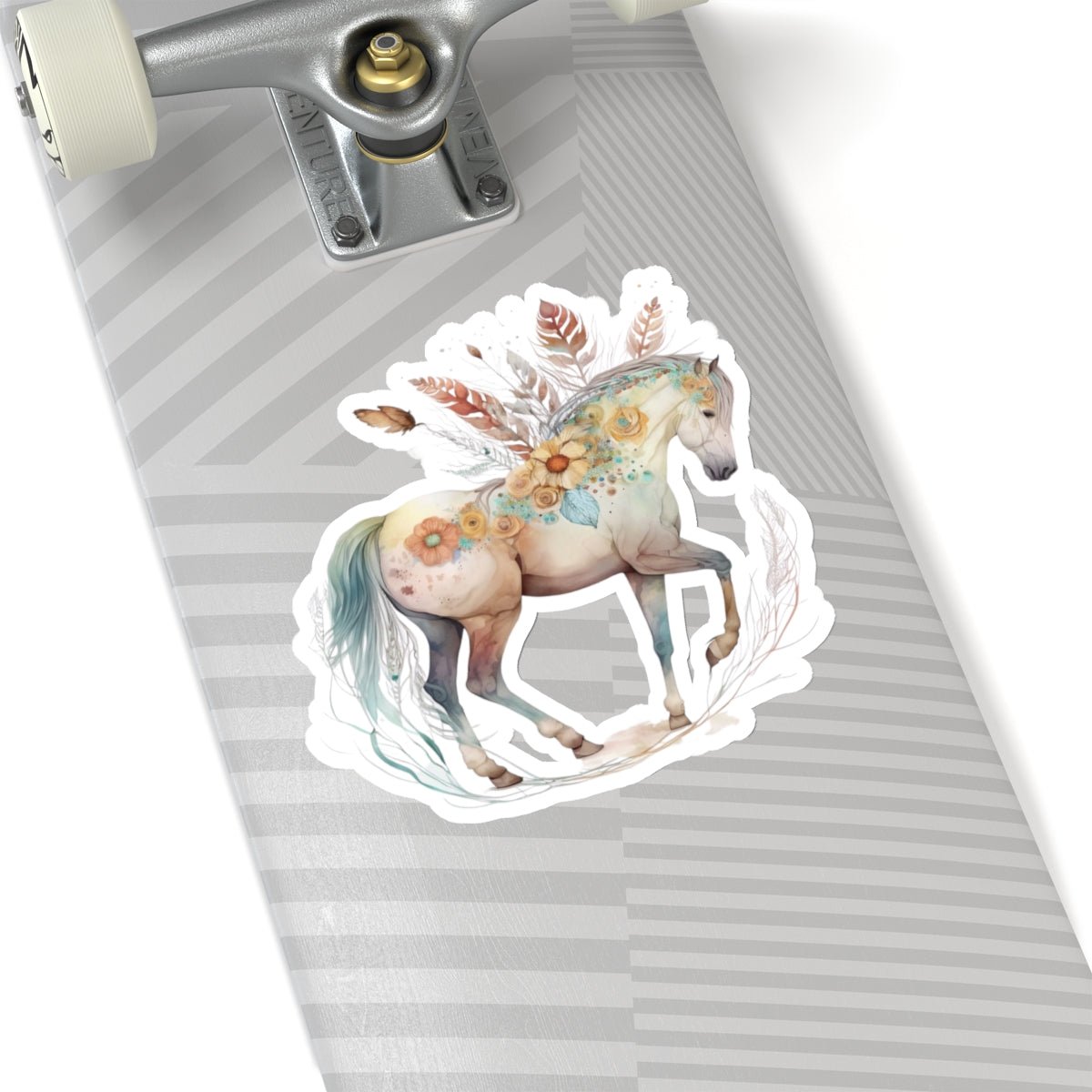 Boho Horse, Floral and Feathers Kiss-Cut Stickers - SmorgeousByGina