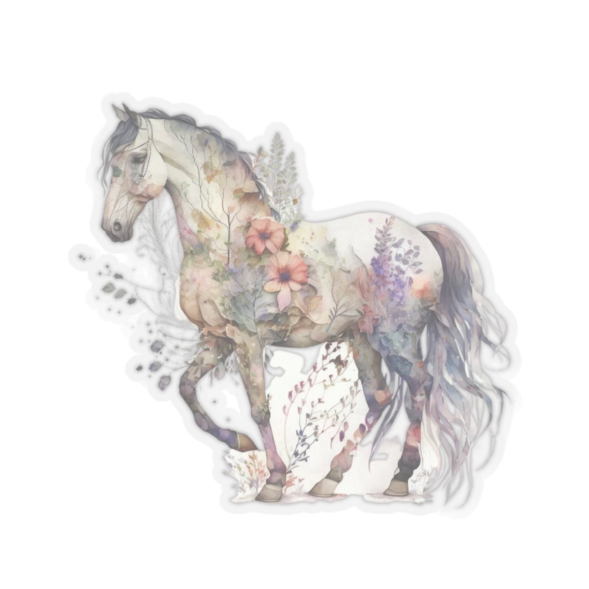 Boho Horse, Floral, Horse, Kiss-Cut Stickers - SmorgeousByGina