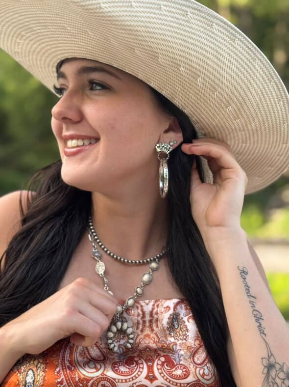 Card Theme Hoop Fashion Earrings - 2 inch drop