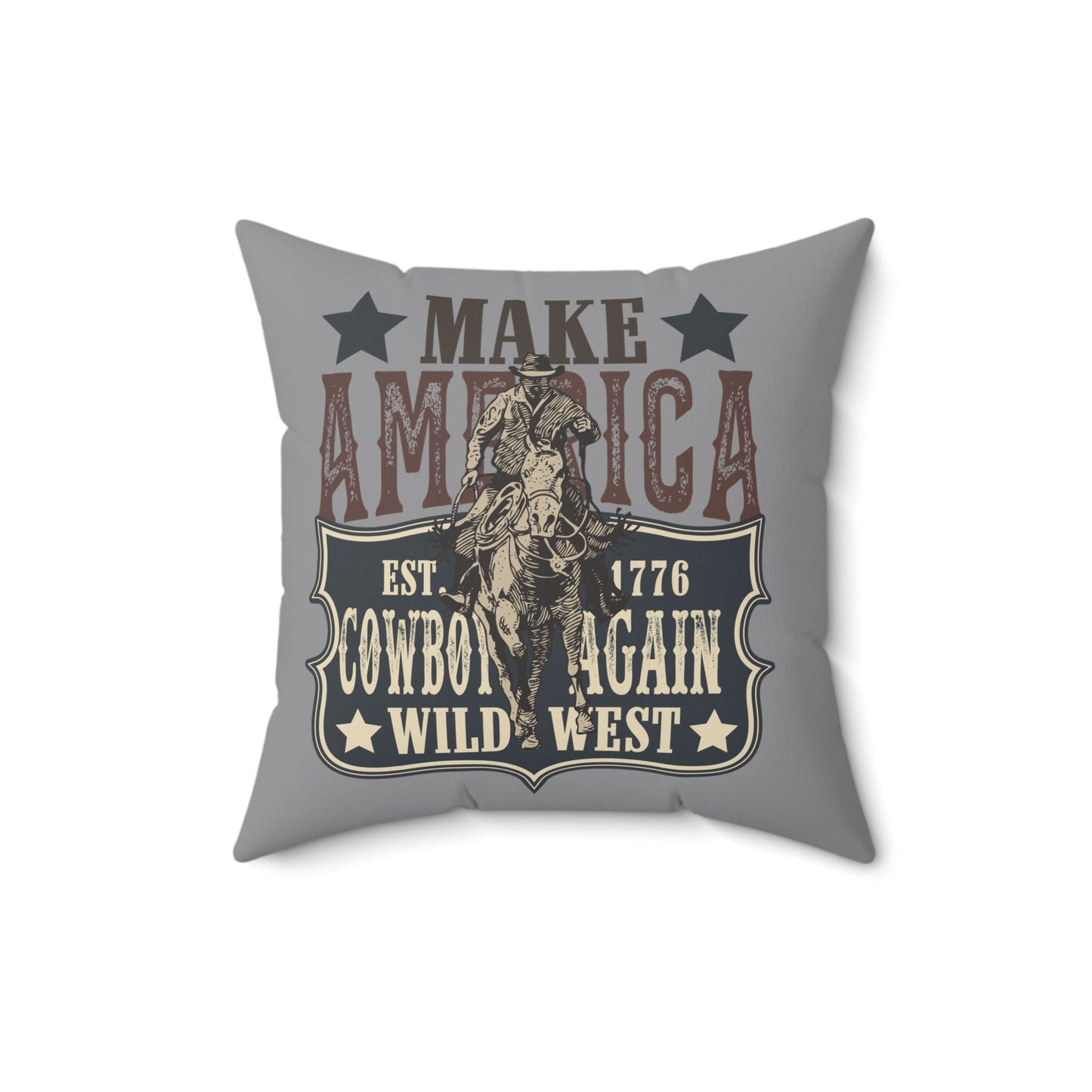 Cowboy Again Spun Polyester Square Pillow - SmorgeousByGina