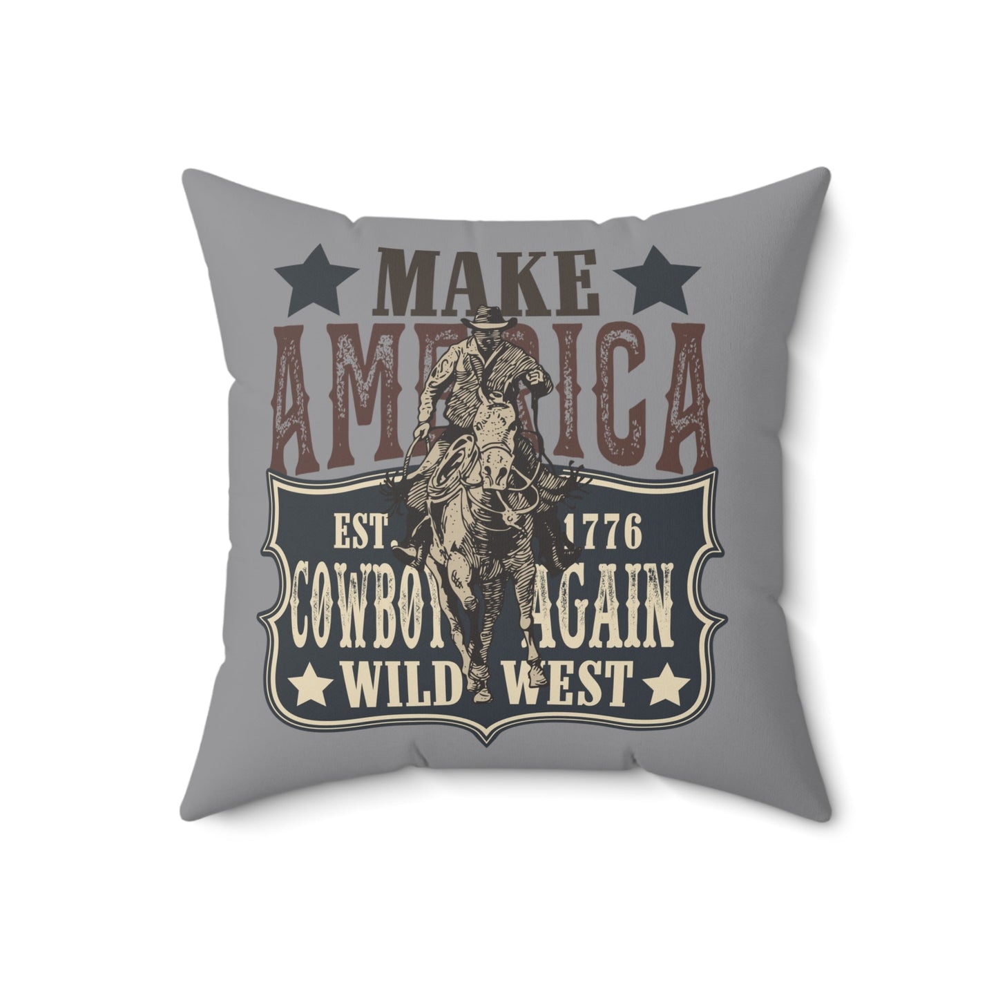 Cowboy Again Spun Polyester Square Pillow - SmorgeousByGina