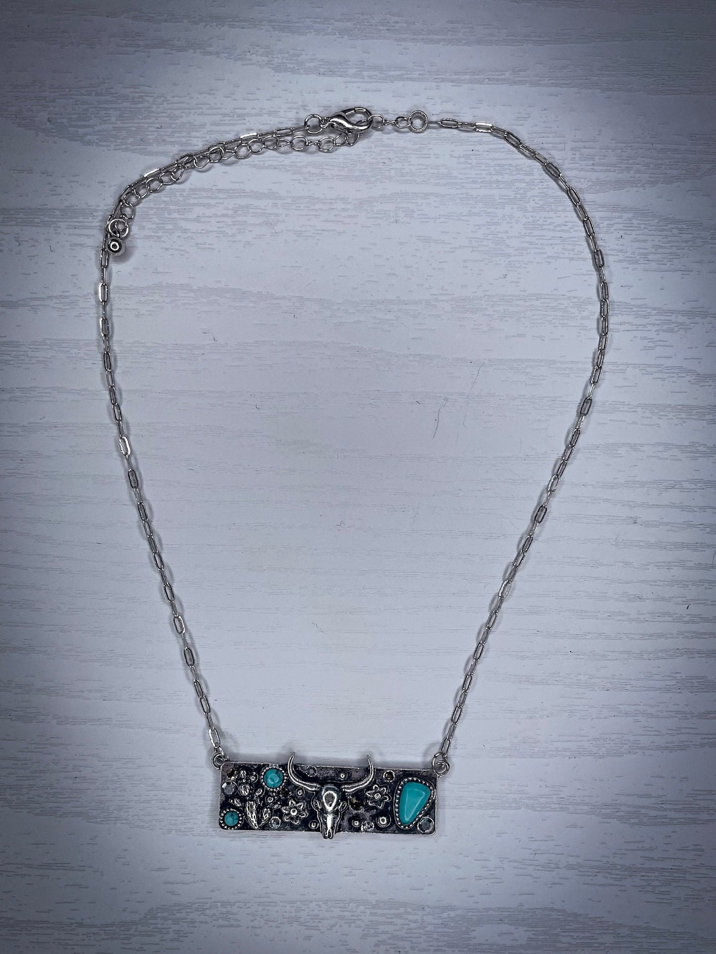 Desert Steer Stone Bar Fashion Necklace