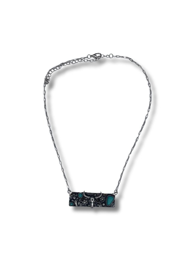 Desert Steer Stone Bar Fashion Necklace