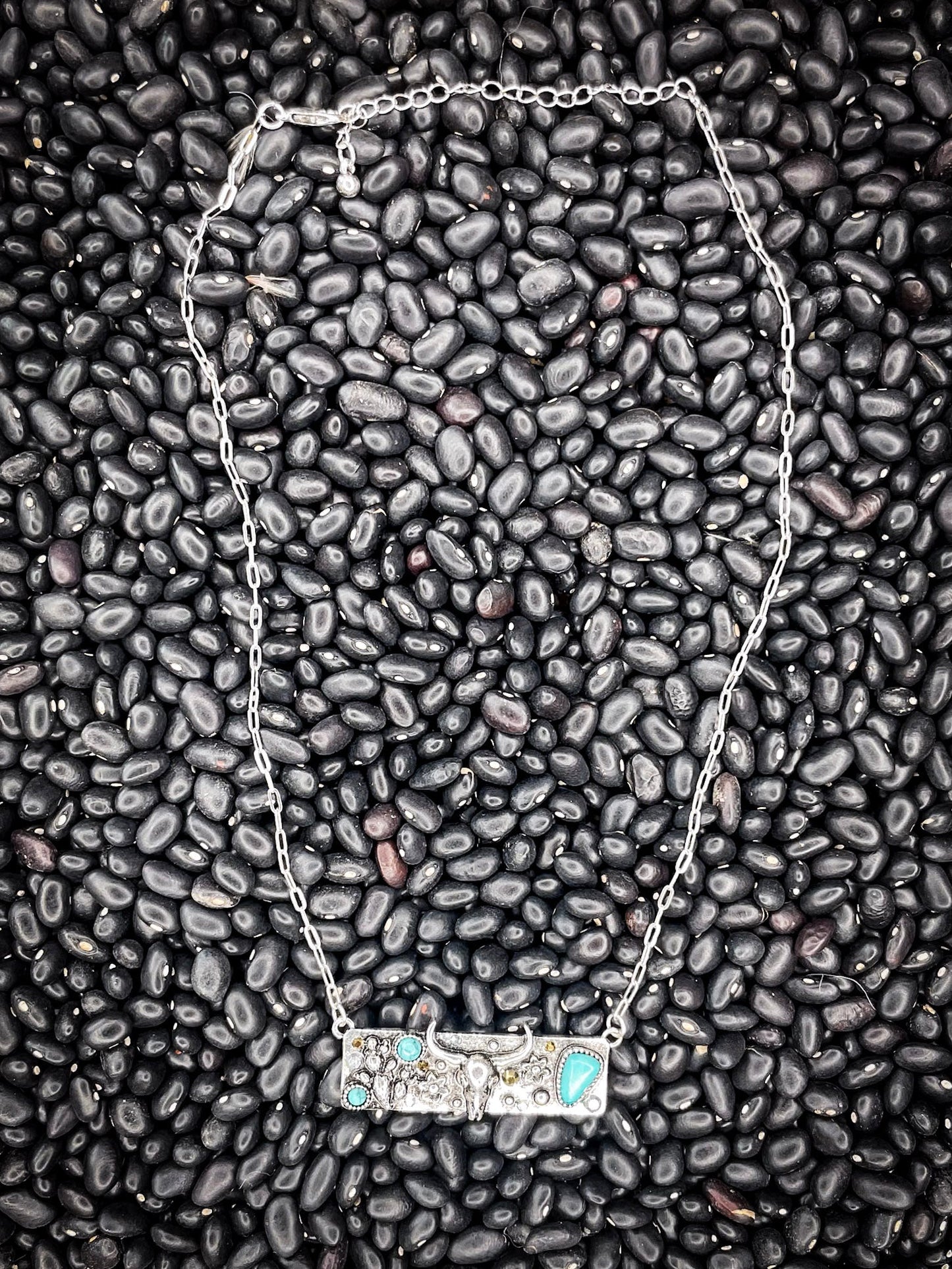 Desert Steer Stone Bar Fashion Necklace