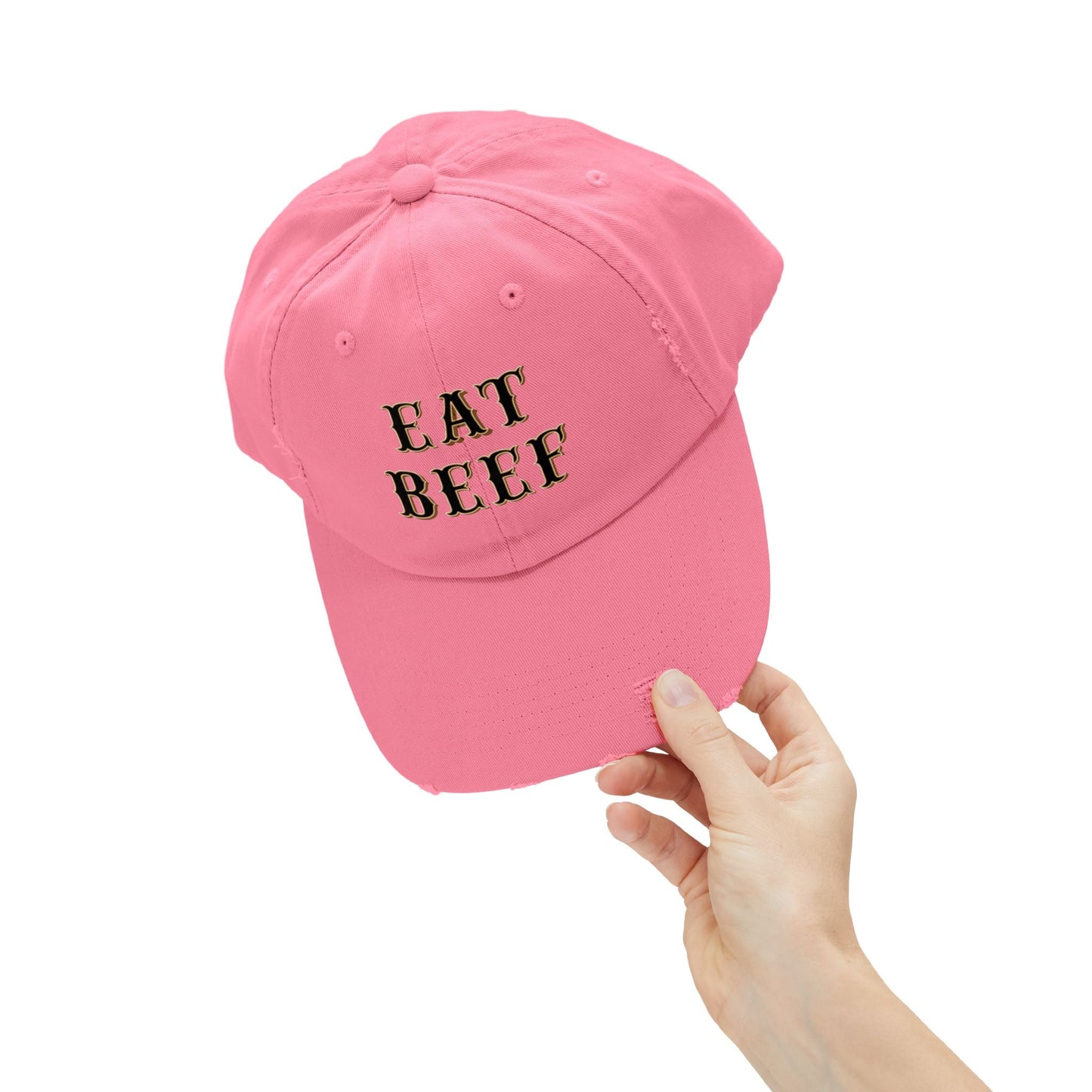 Eat Beef Unisex Distressed Cap - SmorgeousByGina