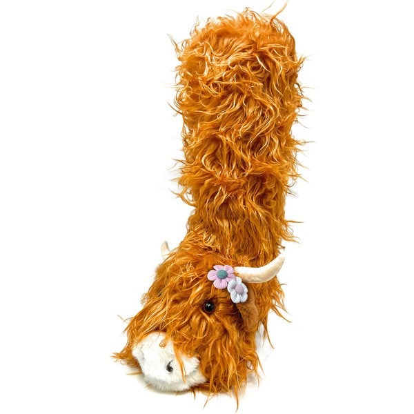 Highland Cattle- Kids' Plush Animal Slipper Socks