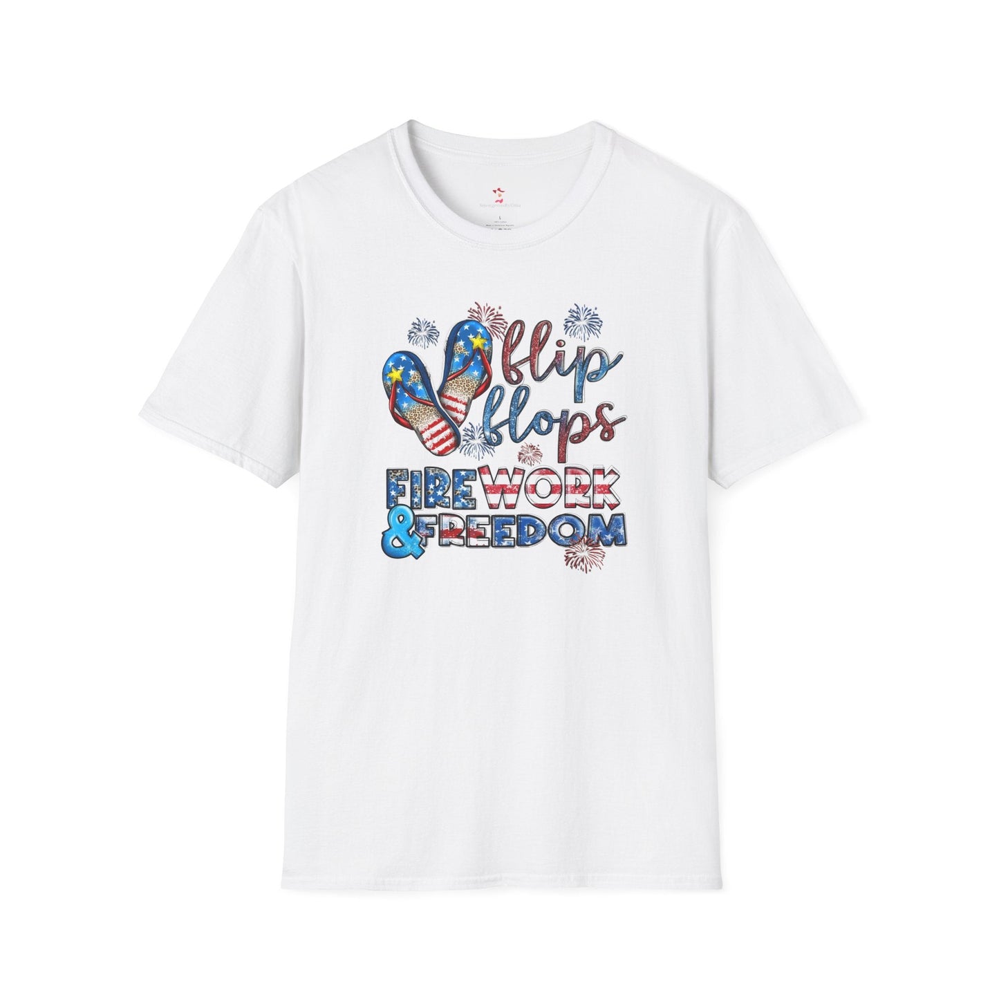 Flip Flops, Freedom, 4th of July, Softstyle T-Shirt - SmorgeousByGina