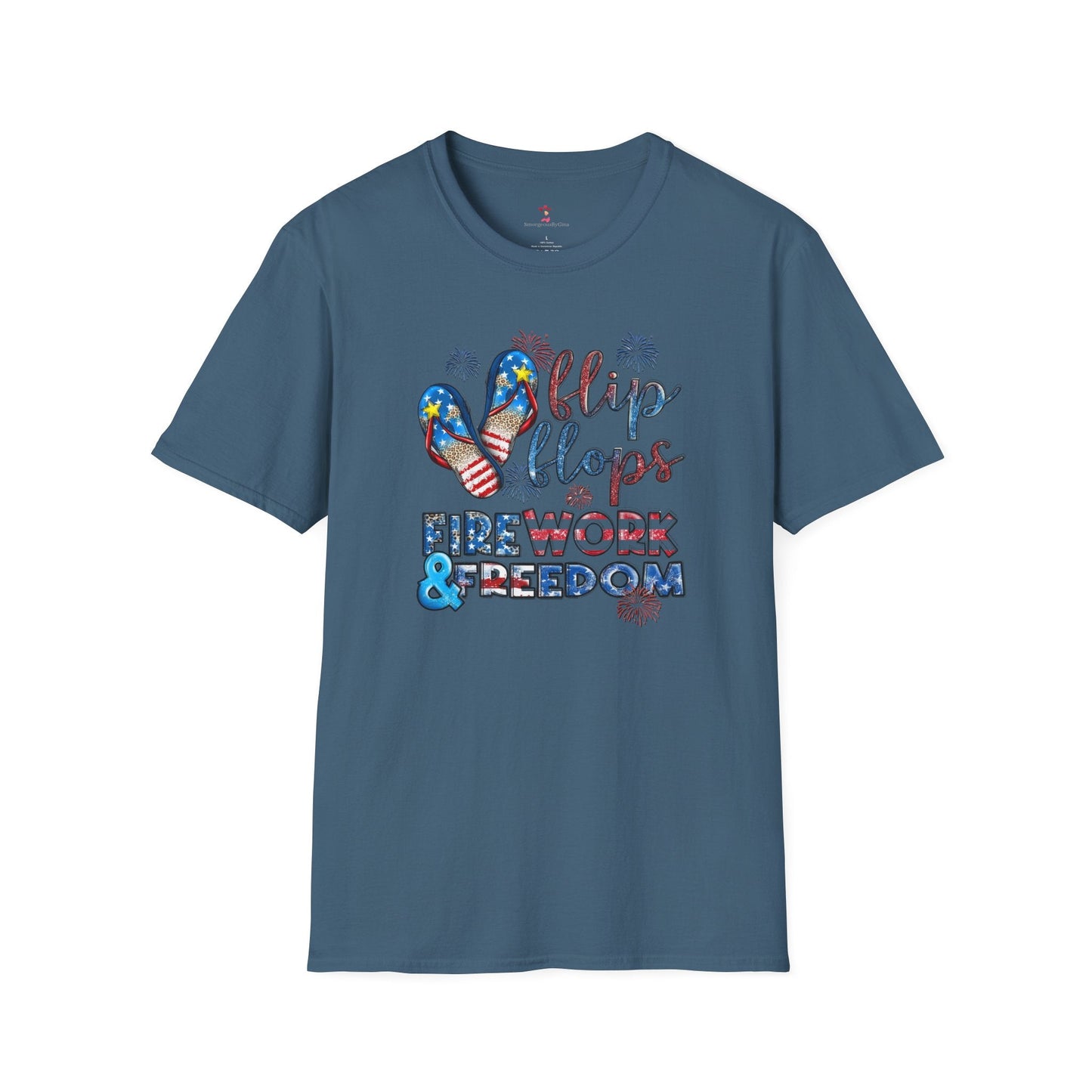 Flip Flops, Freedom, 4th of July, Softstyle T-Shirt - SmorgeousByGina