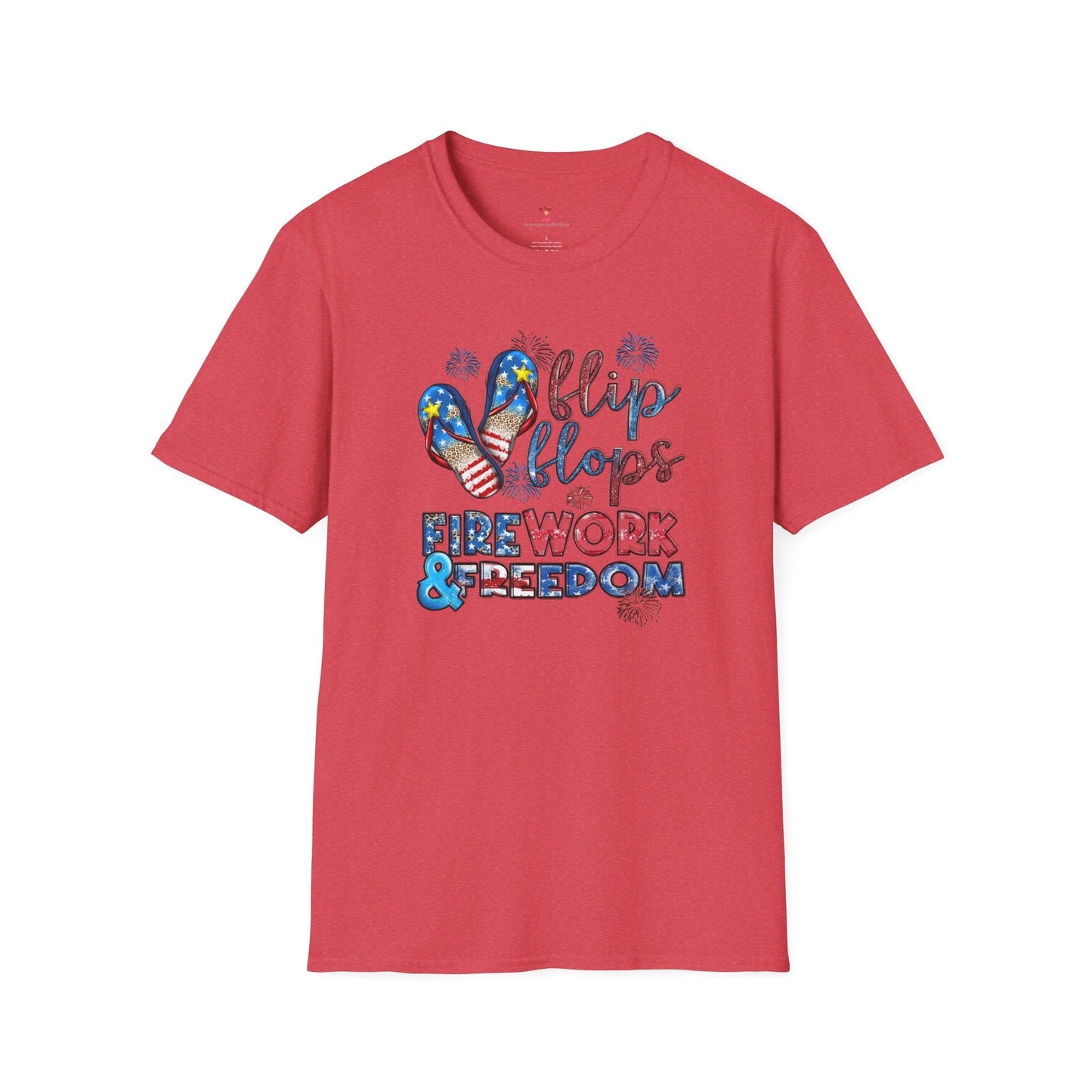 Flip Flops, Freedom, 4th of July, Softstyle T-Shirt - SmorgeousByGina