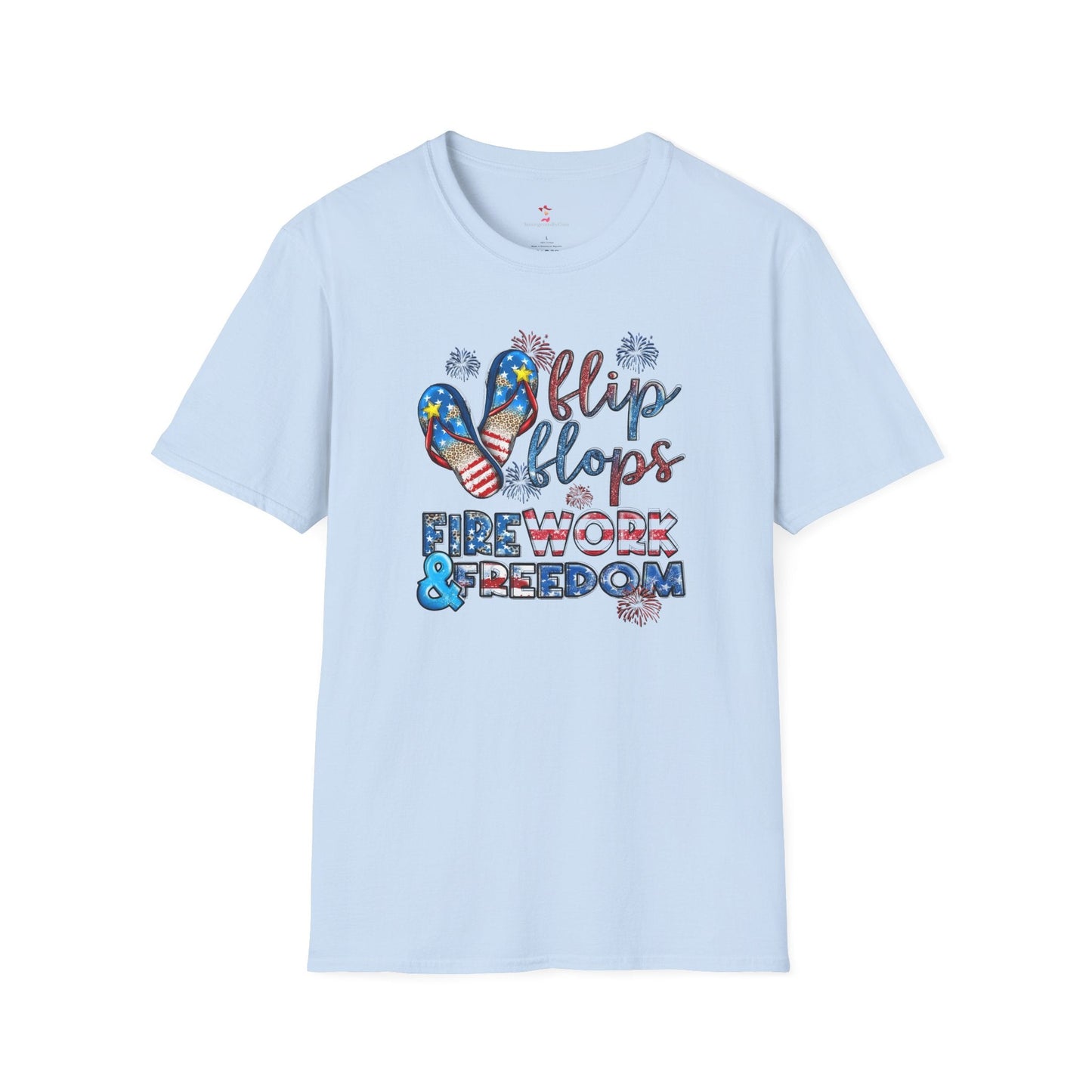 Flip Flops, Freedom, 4th of July, Softstyle T-Shirt - SmorgeousByGina