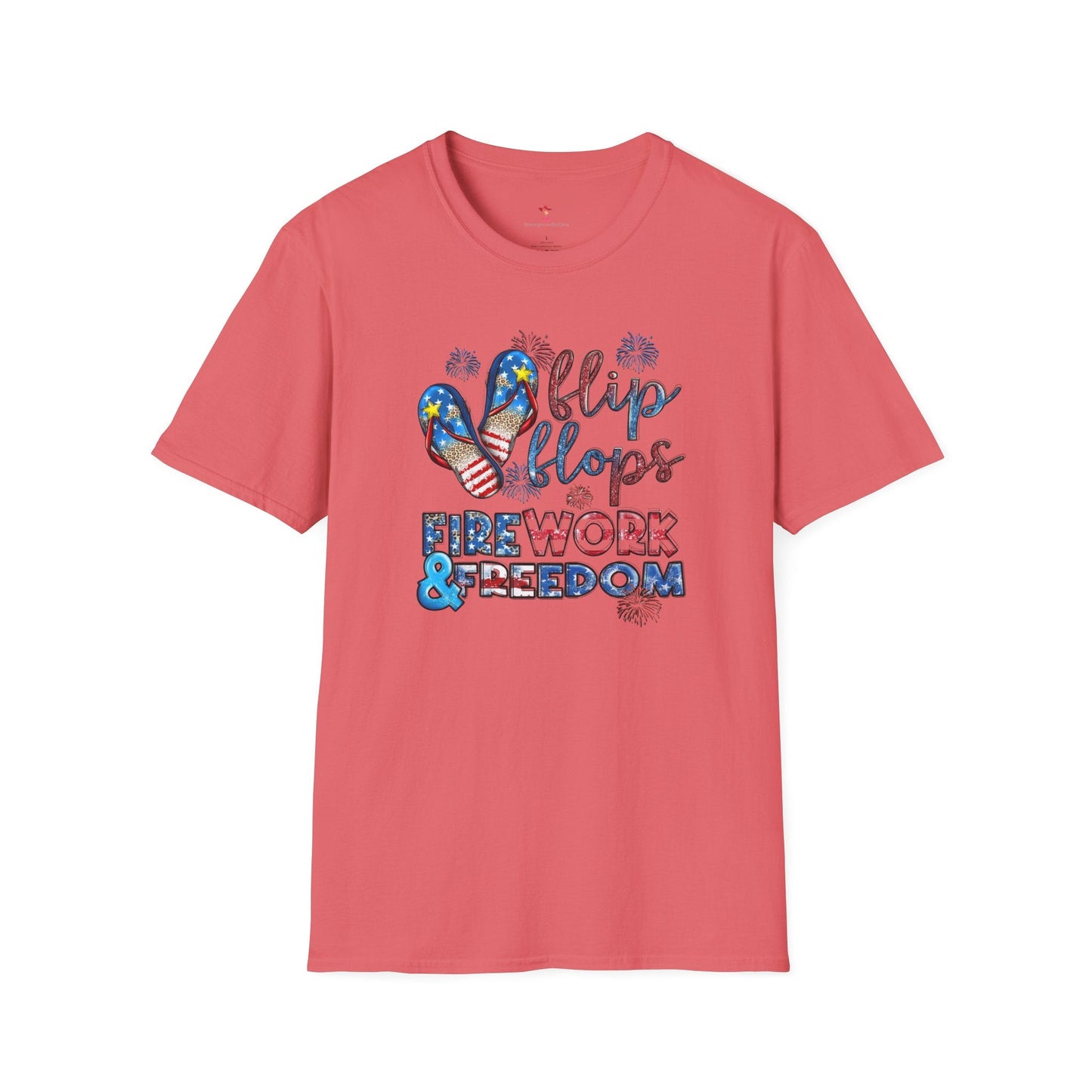 Flip Flops, Freedom, 4th of July, Softstyle T-Shirt - SmorgeousByGina