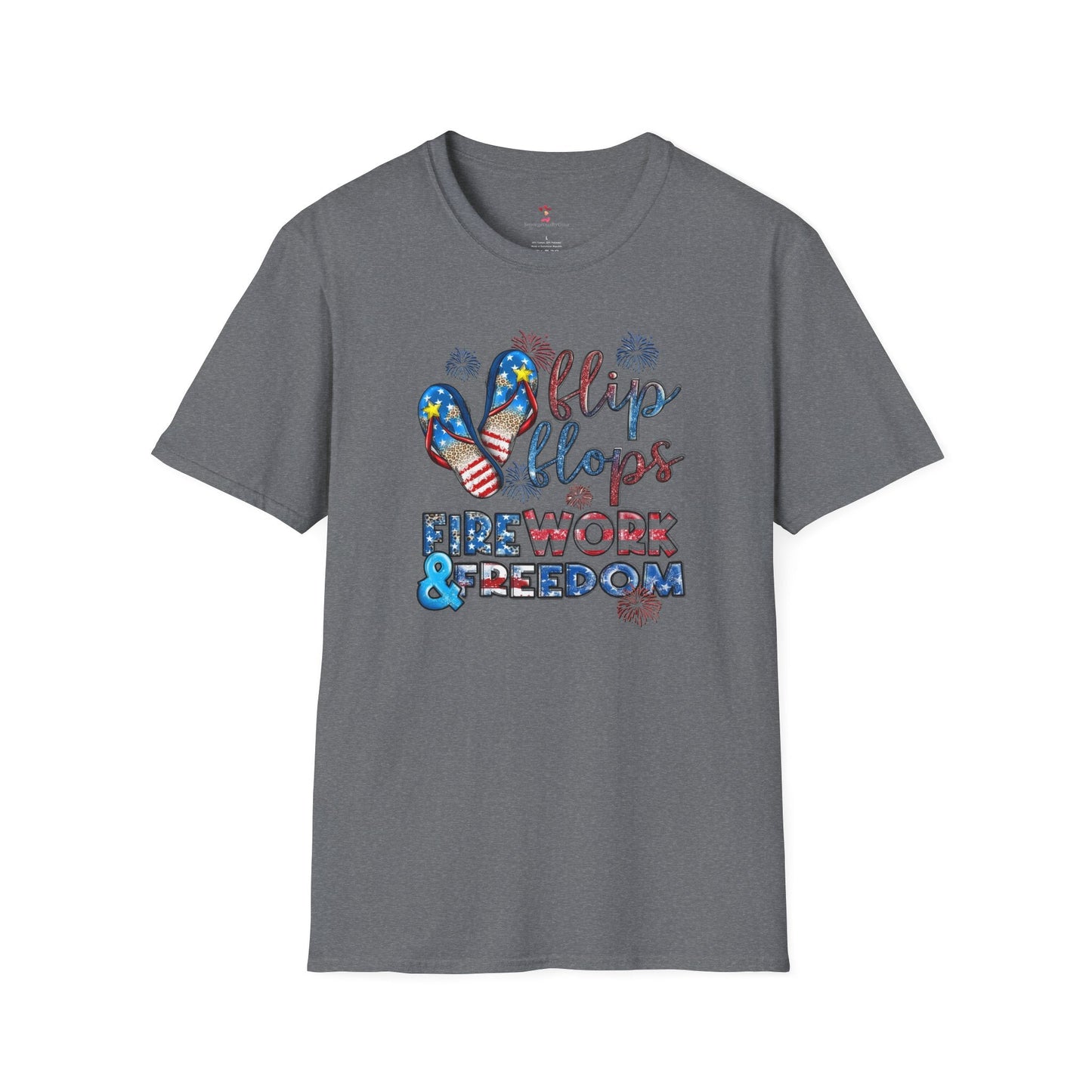 Flip Flops, Freedom, 4th of July, Softstyle T-Shirt - SmorgeousByGina