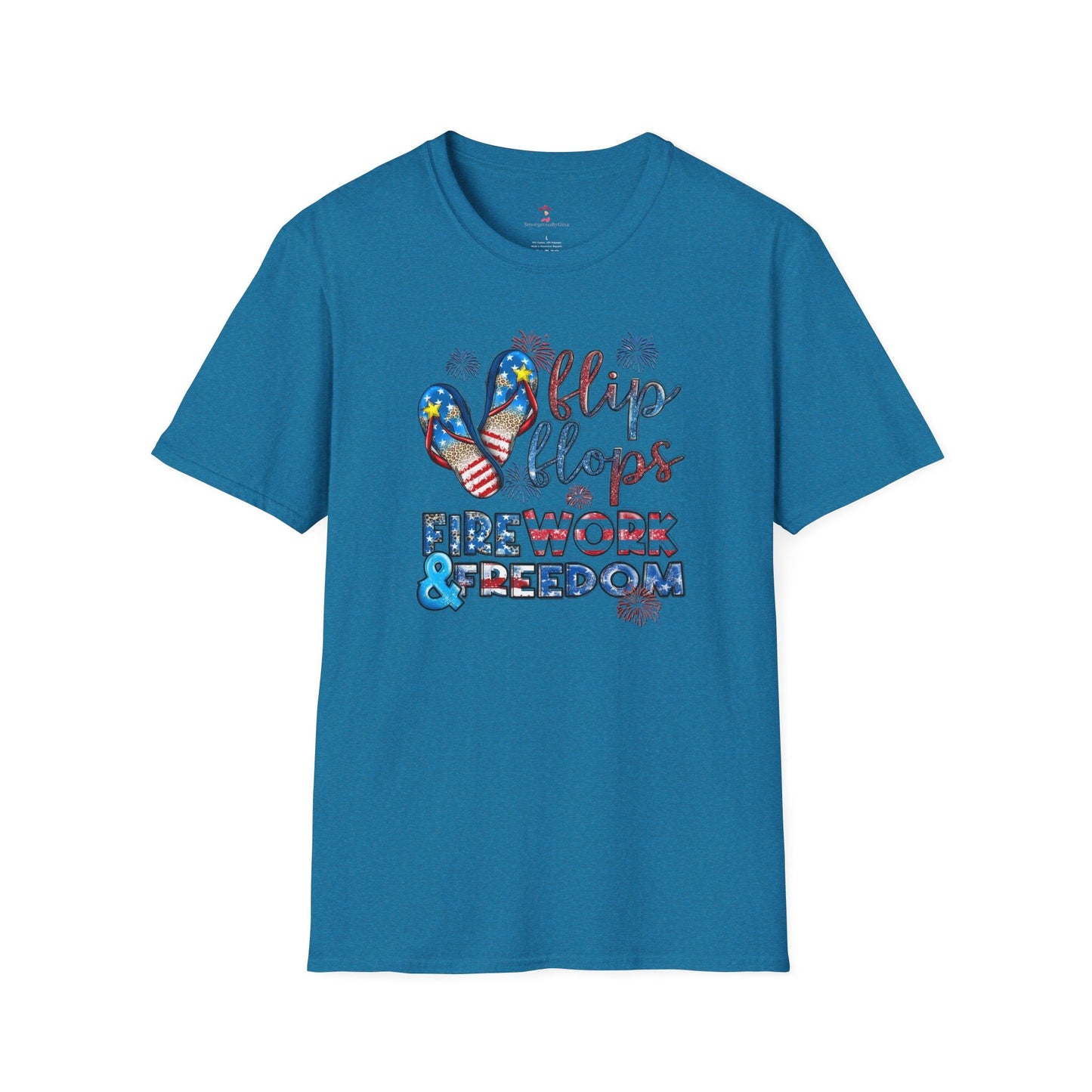 Flip Flops, Freedom, 4th of July, Softstyle T-Shirt - SmorgeousByGina