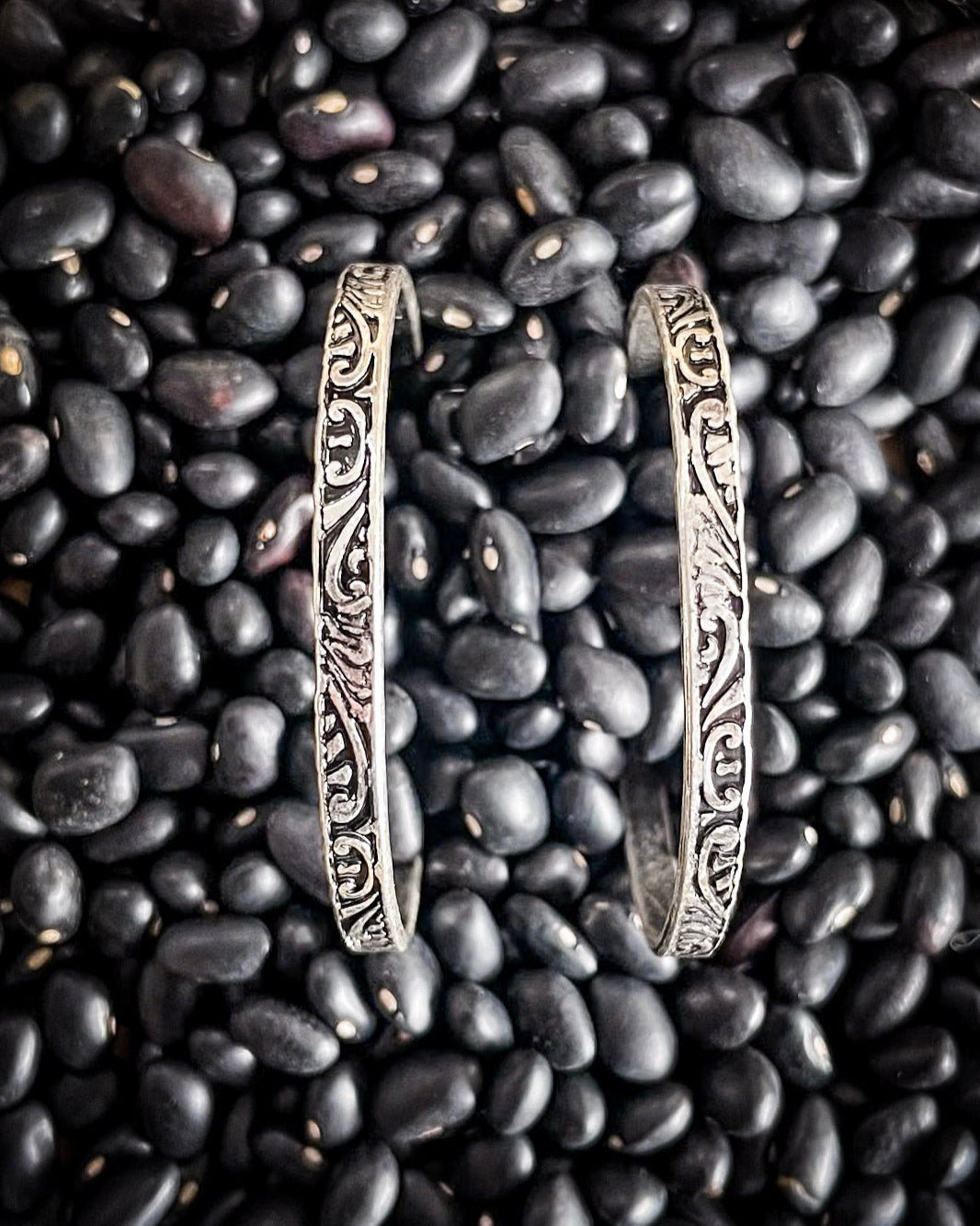 Folk Tooled Hoop Fashion Earrings