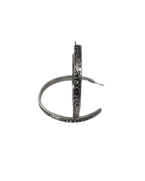 Folk Tooled Hoop Fashion Earrings