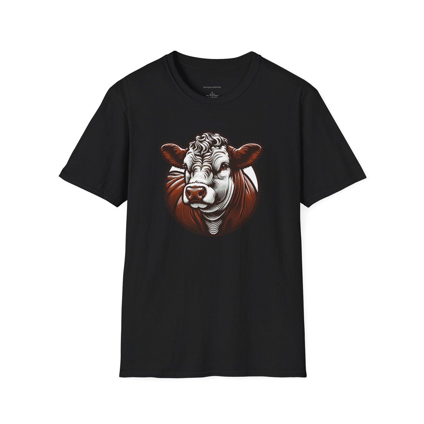 Hereford Cow, Hereford Shirt, Hereford Tee, Eat Beef, Support Ranchers, Unisex, Softstyle T-Shirt - SmorgeousByGina