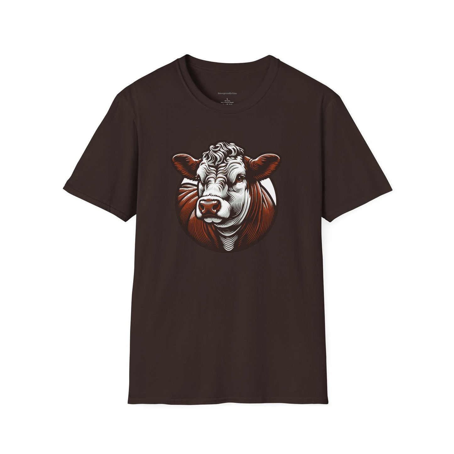 Hereford Cow, Hereford Shirt, Hereford Tee, Eat Beef, Support Ranchers, Unisex, Softstyle T-Shirt - SmorgeousByGina