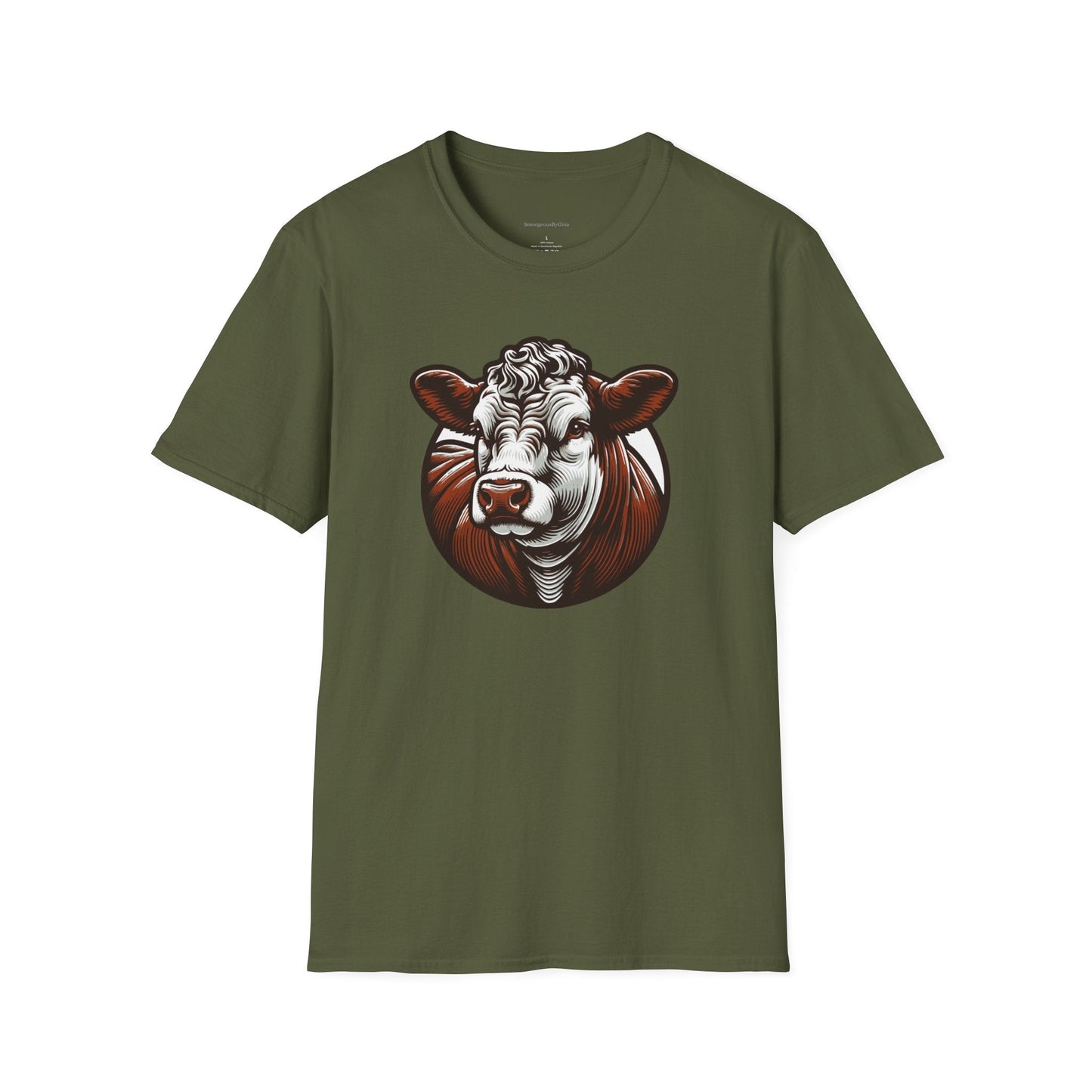 Hereford Cow, Hereford Shirt, Hereford Tee, Eat Beef, Support Ranchers, Unisex, Softstyle T-Shirt - SmorgeousByGina