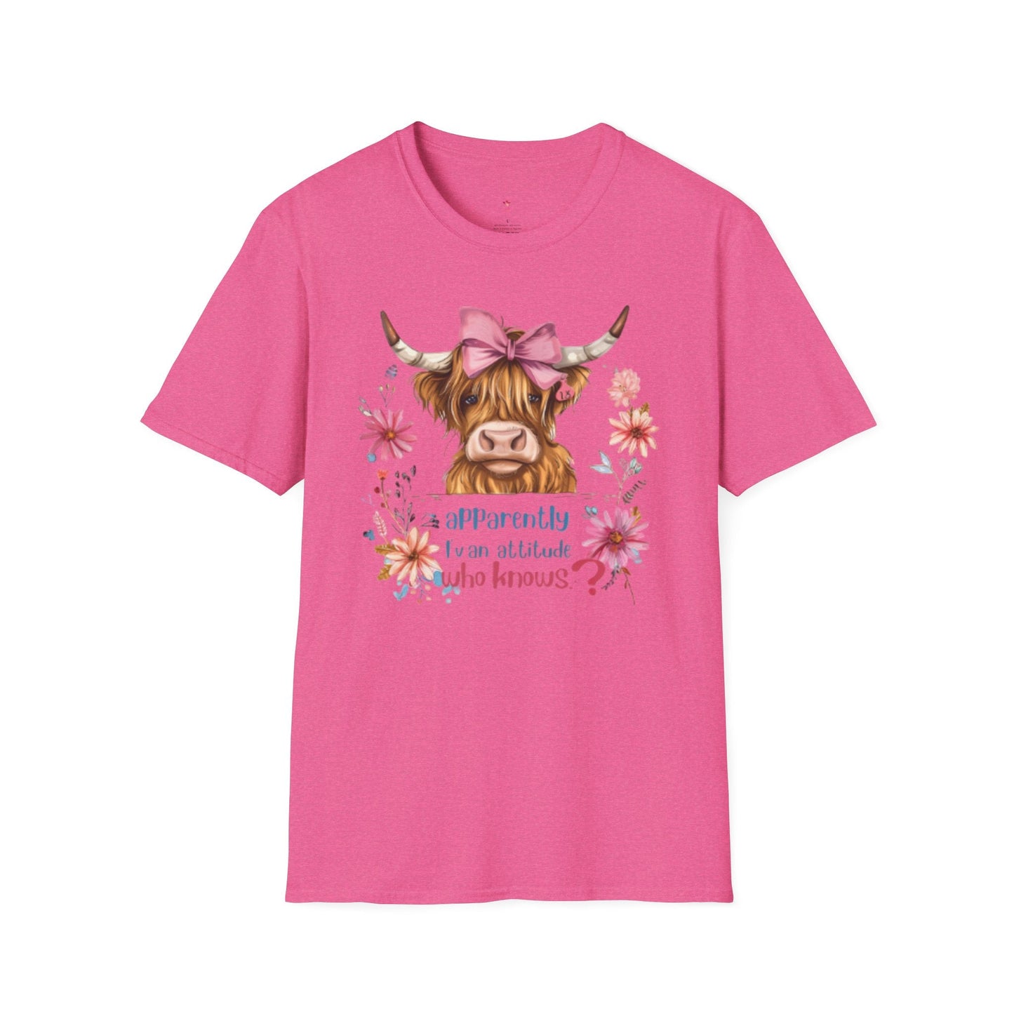 Highland Attitude, Highland Cattle, Softstyle T-Shirt - SmorgeousByGina