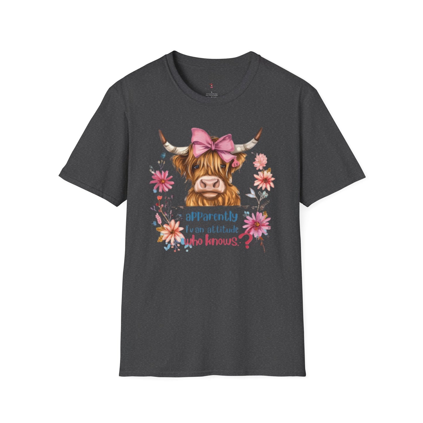 Highland Attitude, Highland Cattle, Softstyle T-Shirt - SmorgeousByGina