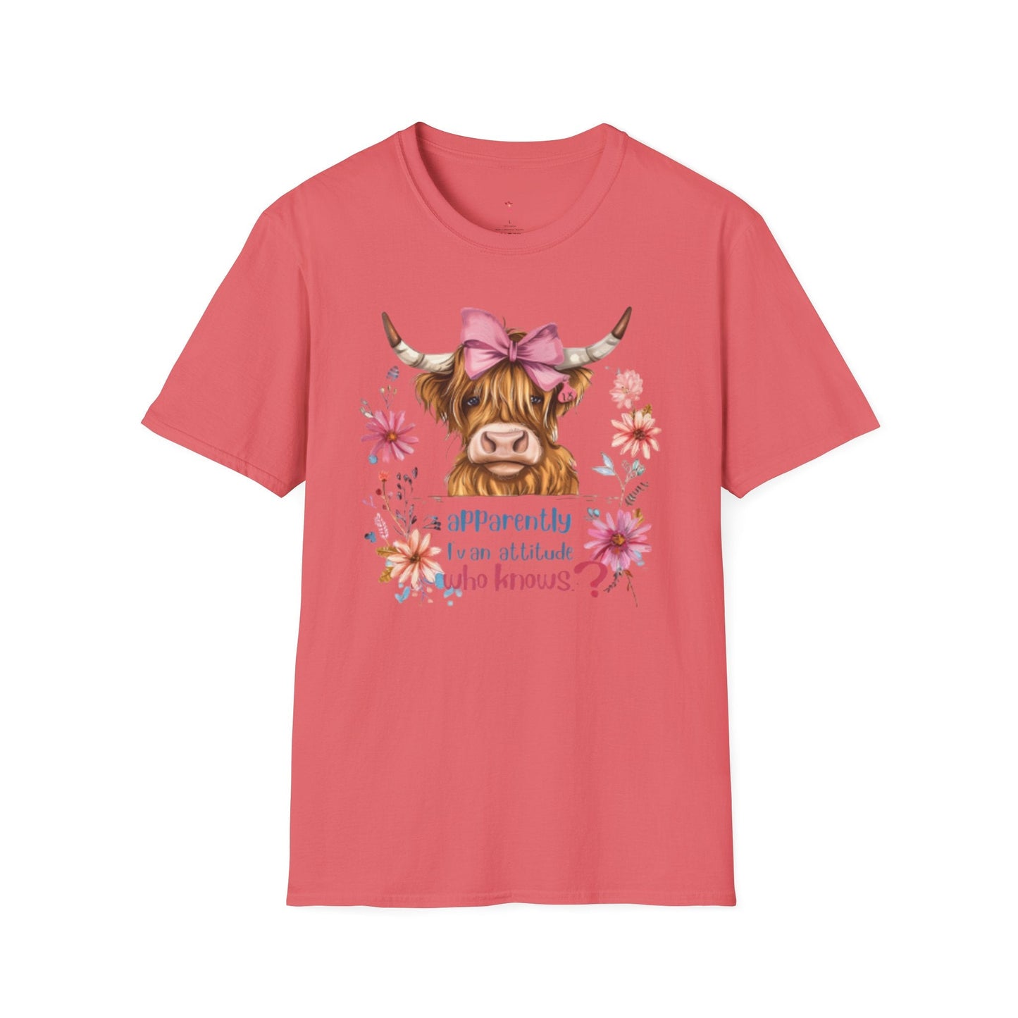 Highland Attitude, Highland Cattle, Softstyle T-Shirt - SmorgeousByGina