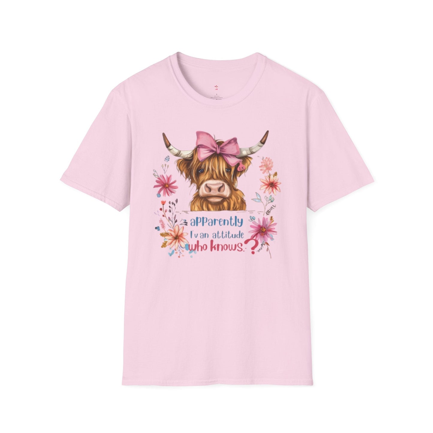 Highland Attitude, Highland Cattle, Softstyle T-Shirt - SmorgeousByGina