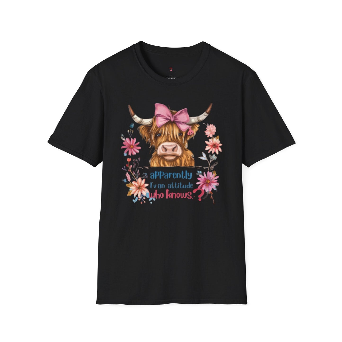 Highland Attitude, Highland Cattle, Softstyle T-Shirt - SmorgeousByGina