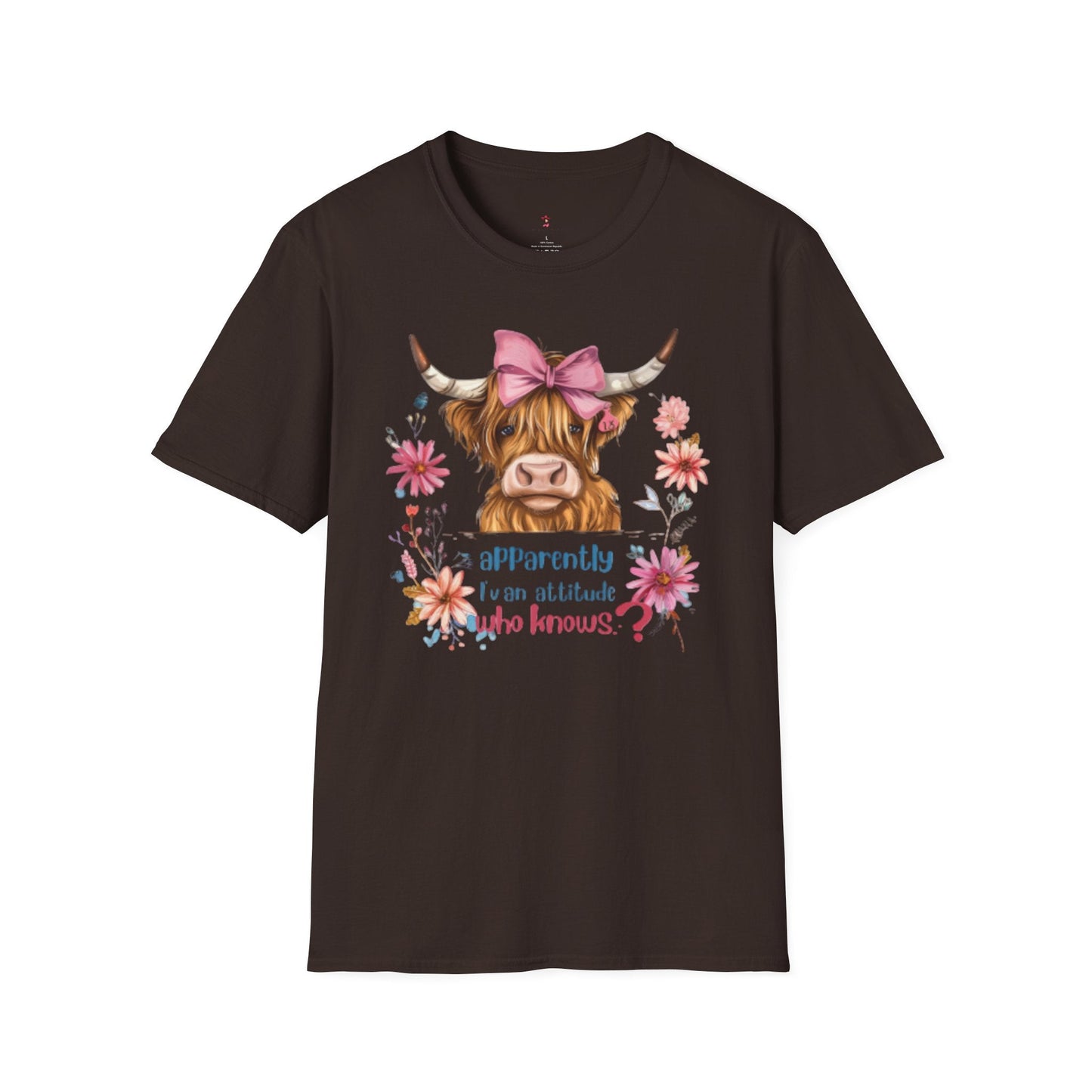 Highland Attitude, Highland Cattle, Softstyle T-Shirt - SmorgeousByGina