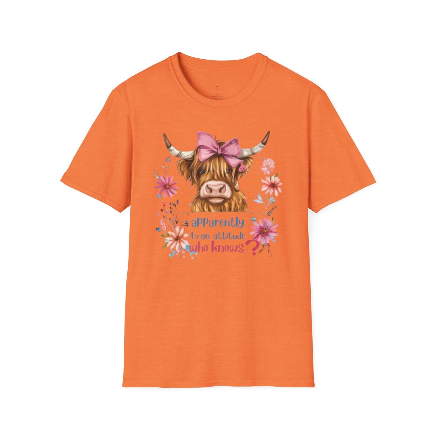 Highland Attitude, Highland Cattle, Softstyle T-Shirt - SmorgeousByGina