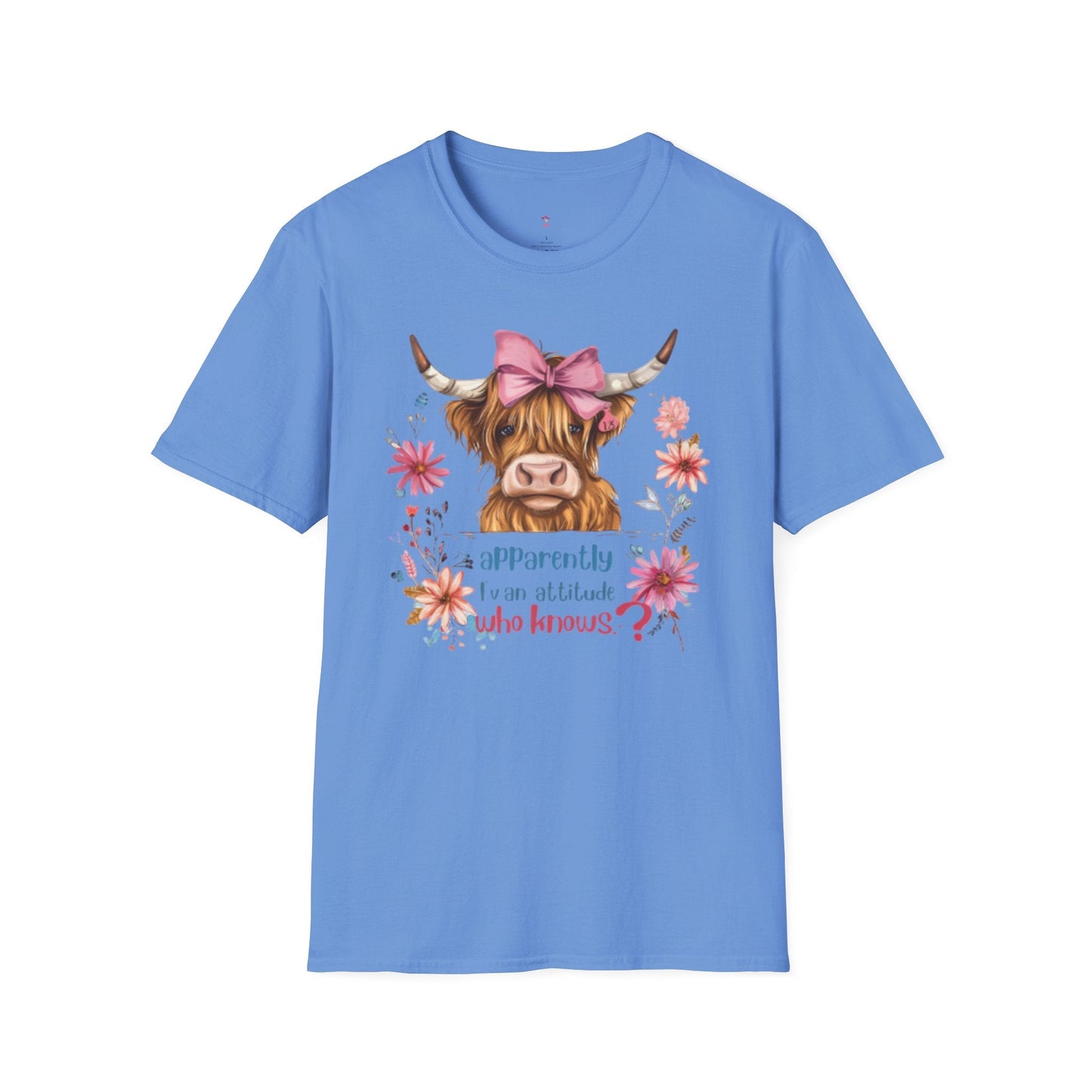 Highland Attitude, Highland Cattle, Softstyle T-Shirt - SmorgeousByGina
