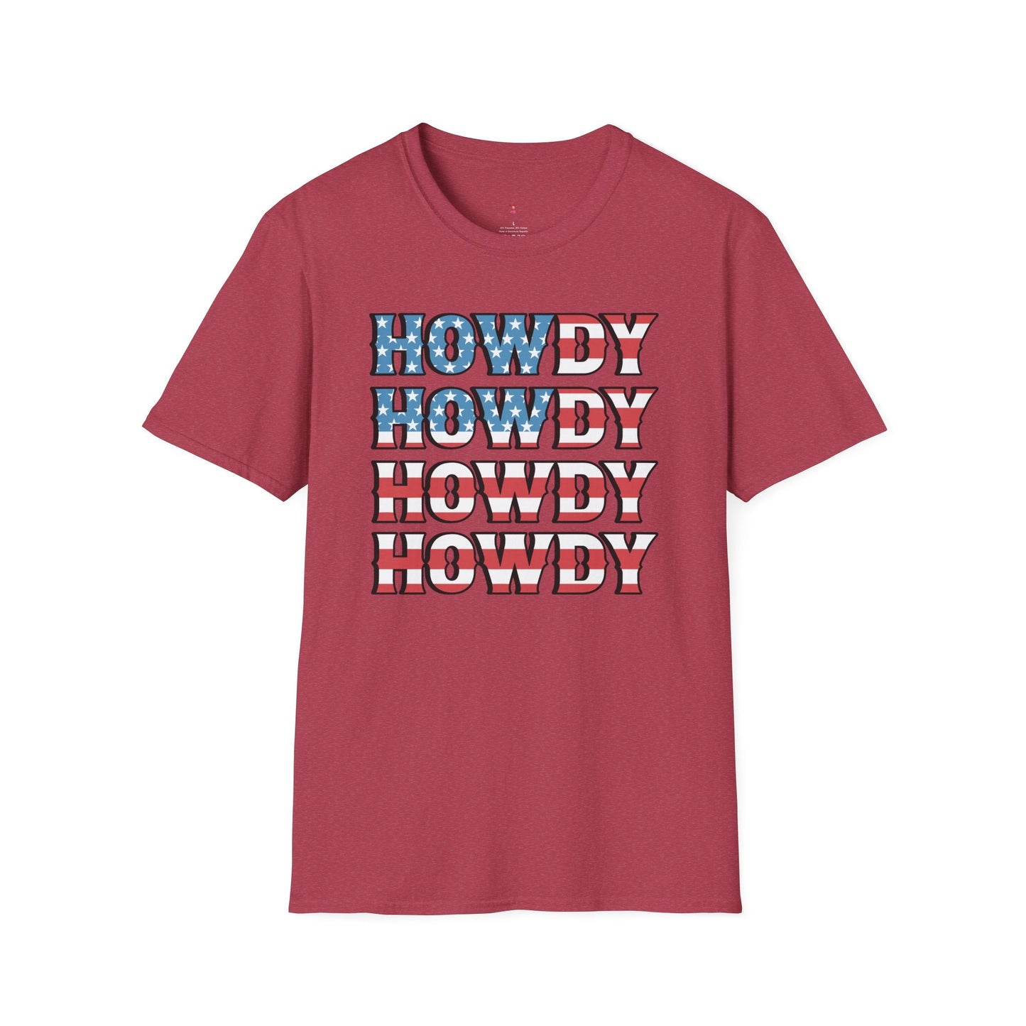 Howdy Tee, 4th of July, Western, Softstyle T-Shirt - SmorgeousByGina