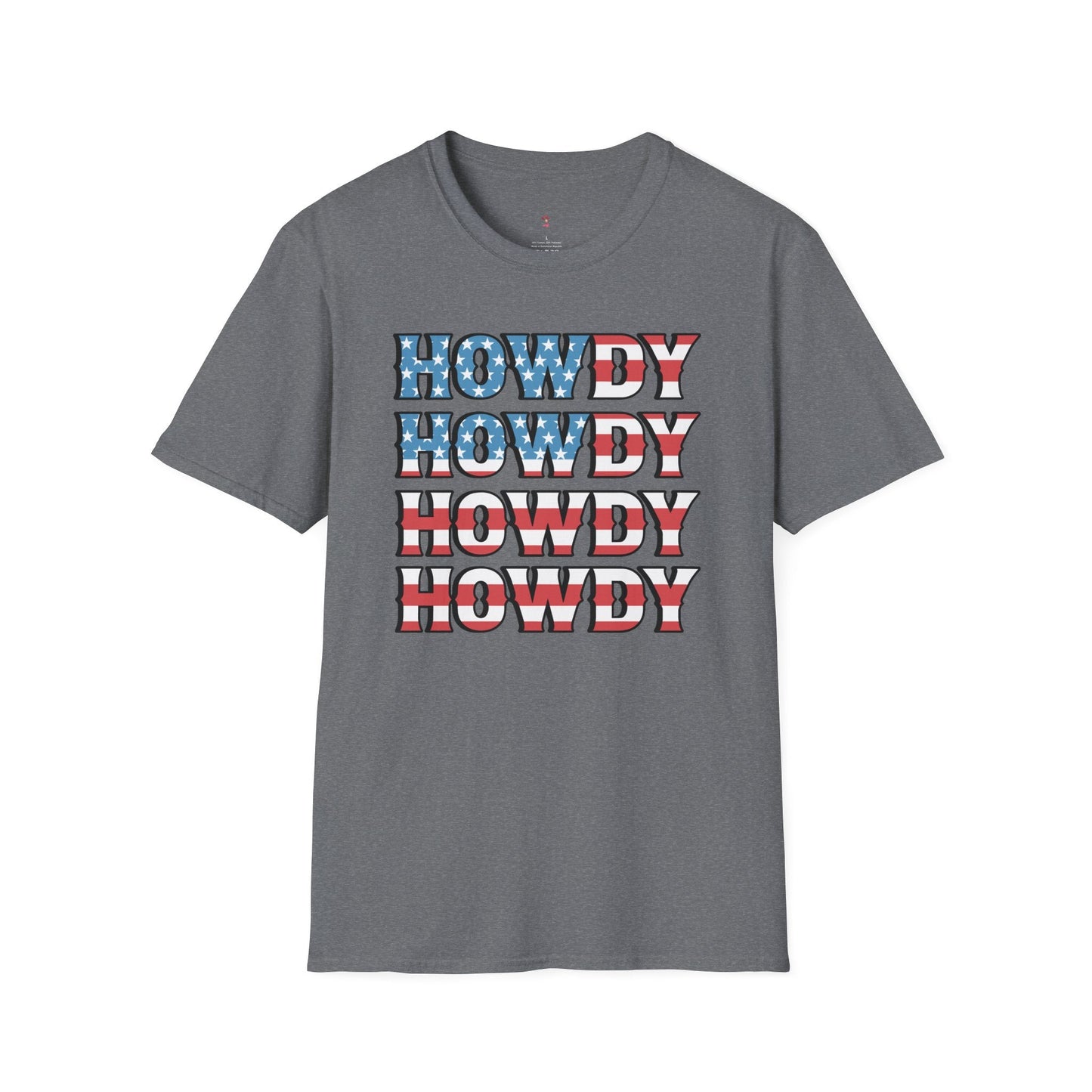 Howdy Tee, 4th of July, Western, Softstyle T-Shirt - SmorgeousByGina