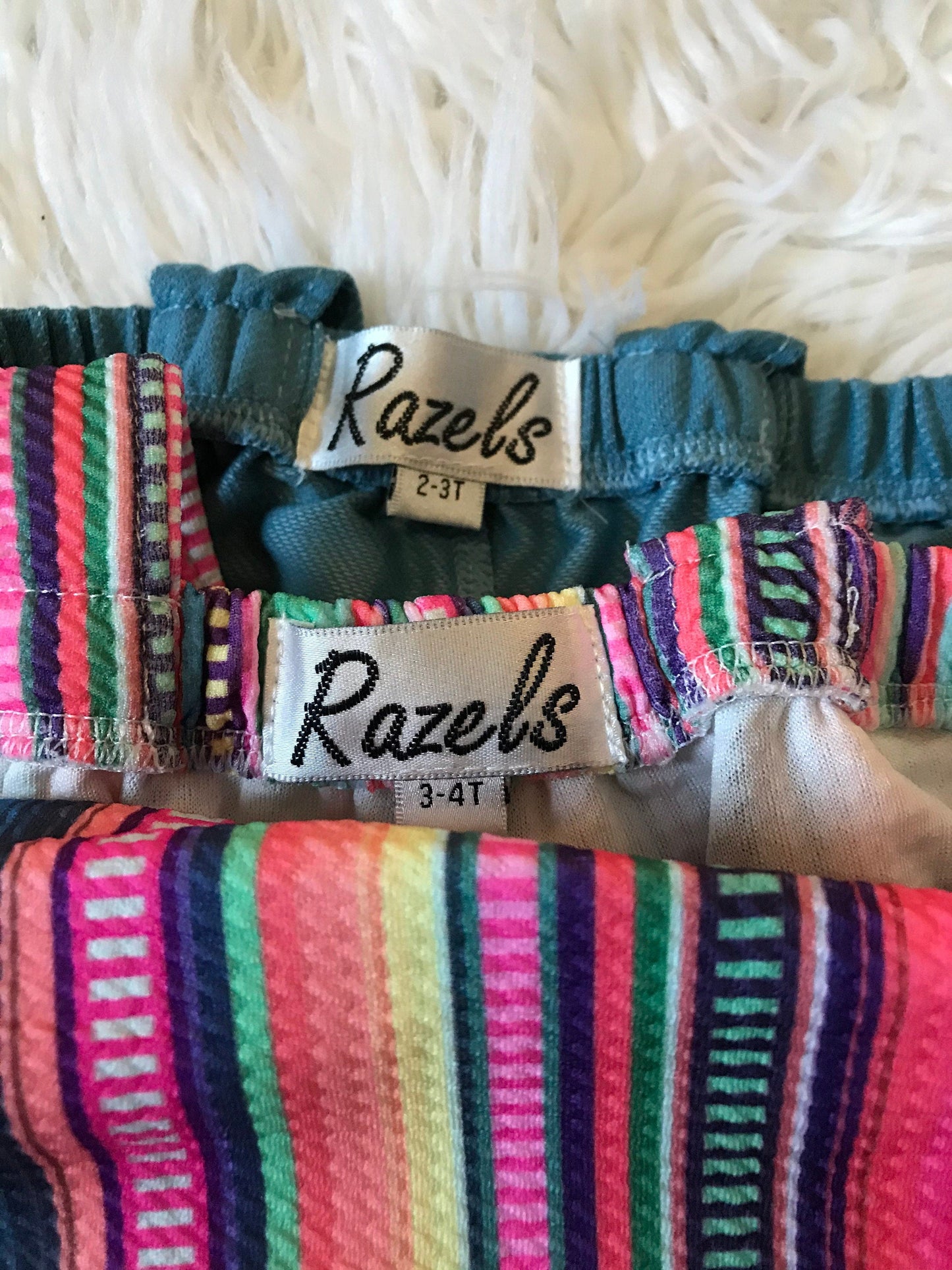 Toddler Girl Blue Jumpsuit: Serape Striped Overalls, Suspender Pants