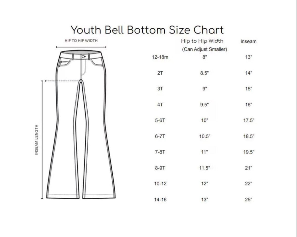 Girls' Striped Bell Bottom Jeans, Toddler Striped Pants