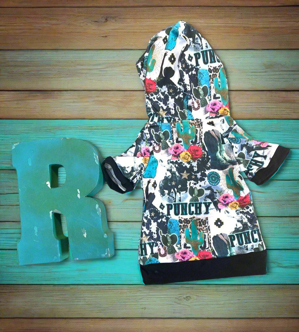 Punchy Cowgirl Set | Girls Western Hoodie & Joggers | Retro Rodeo Outfit