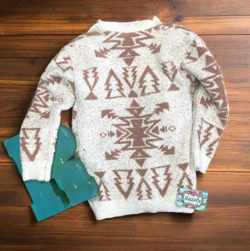 Girls Fall Sweater Cowgirl Sweater Southwestern Sweaters Girls Western Sweater Cozy Cardigan