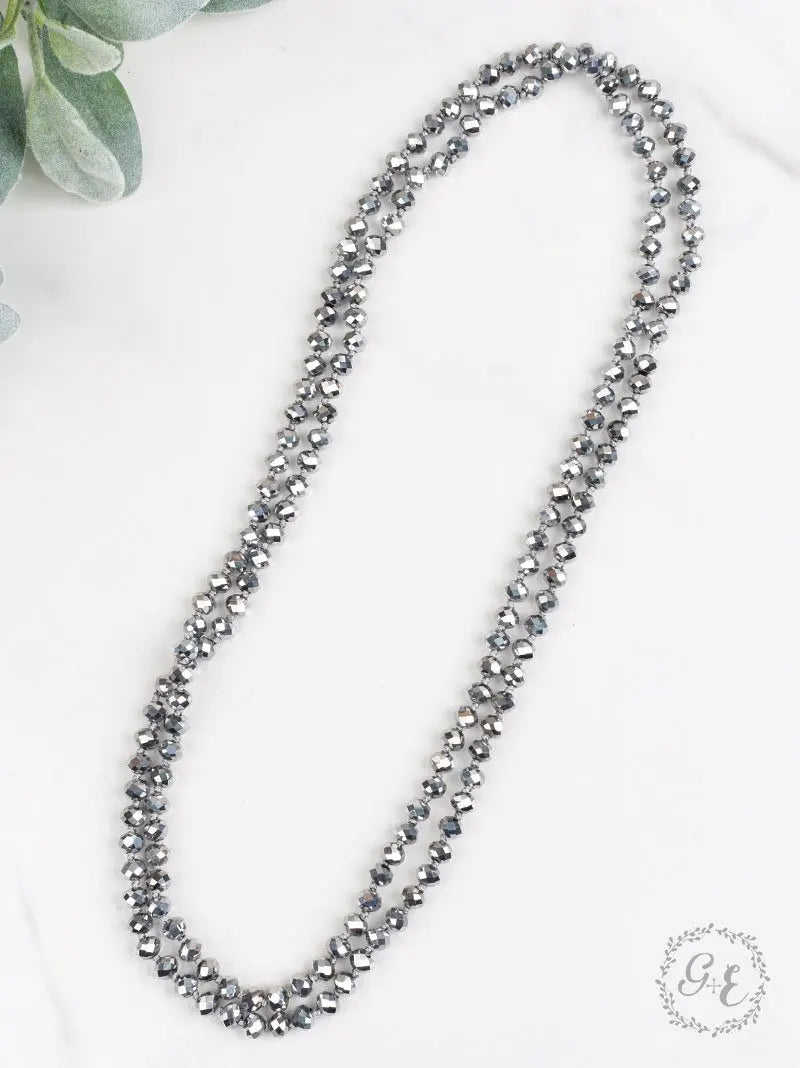 The Essential 60" Double Wrap Iridescent Beaded Necklace