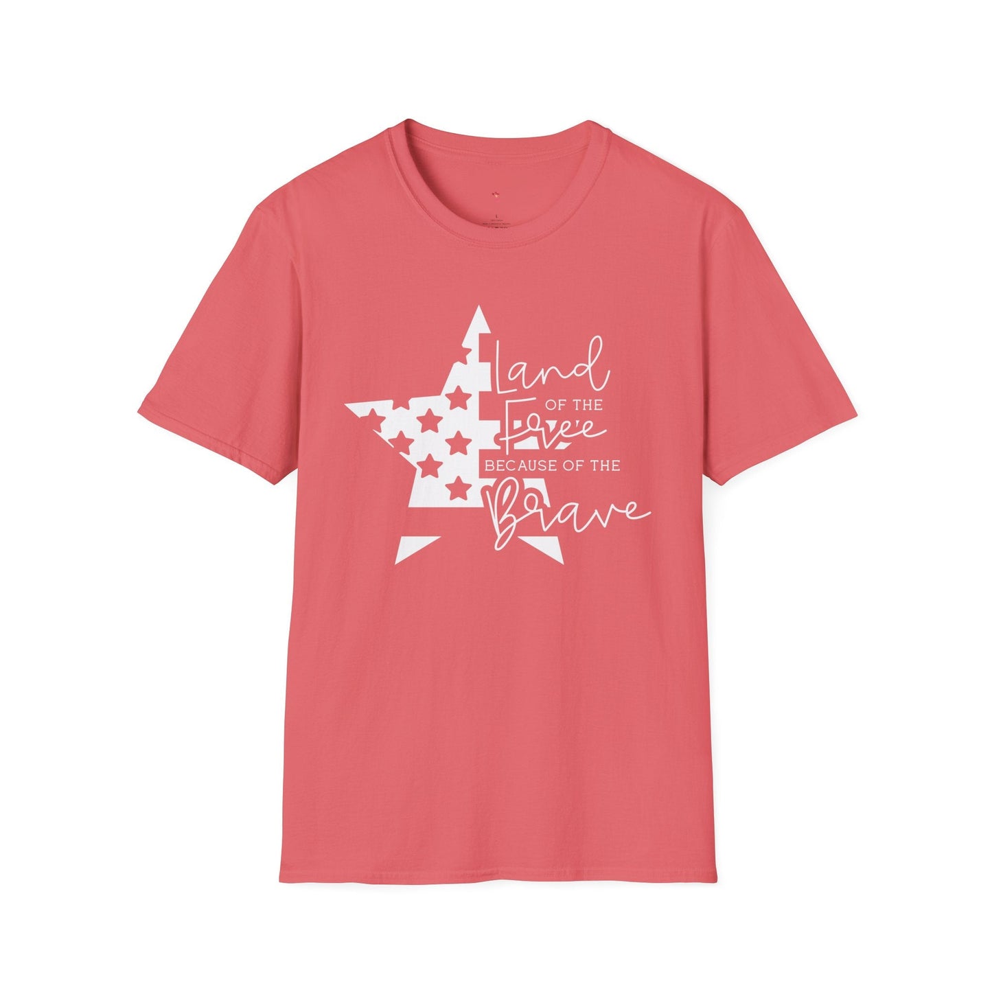 Land of the Free, 4th of July, Brave, Softstyle T-Shirt - SmorgeousByGina