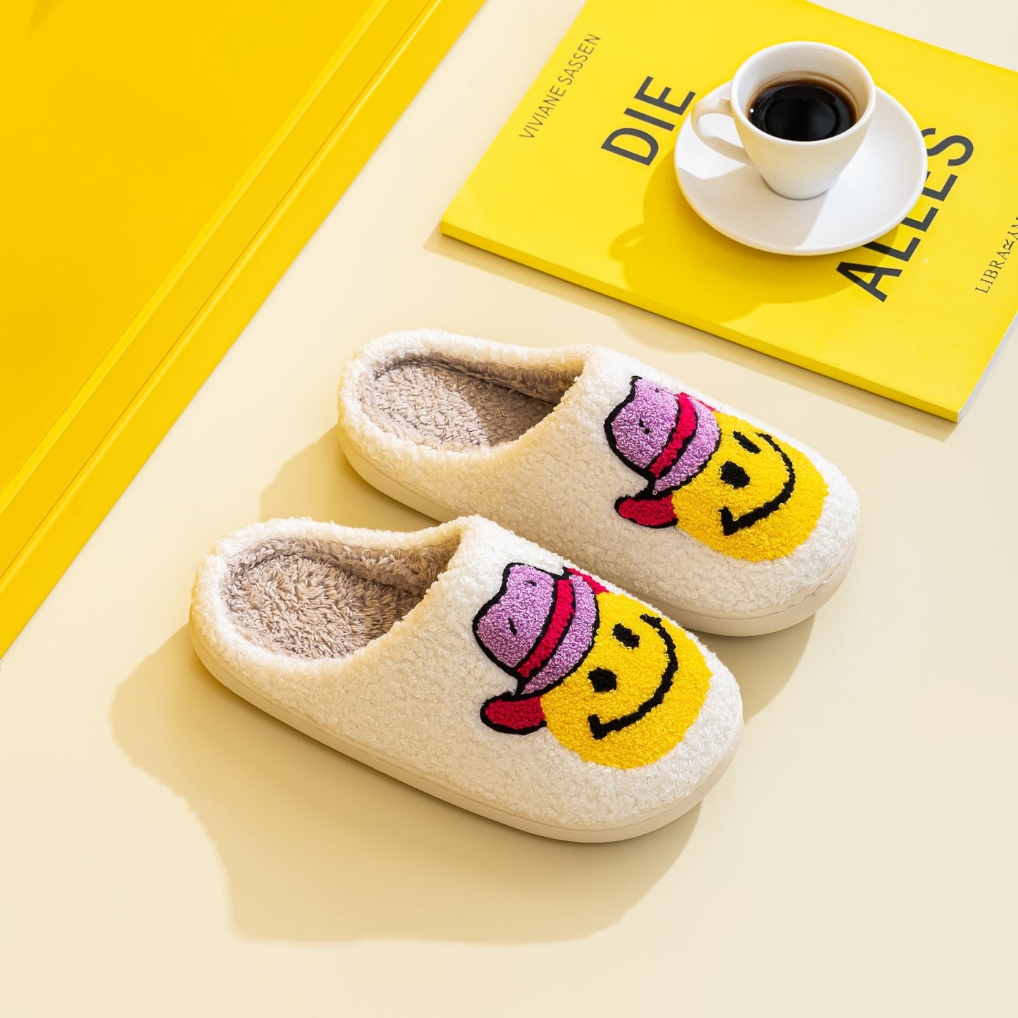 Melody Smiley Face Slippers - SmorgeousByGina