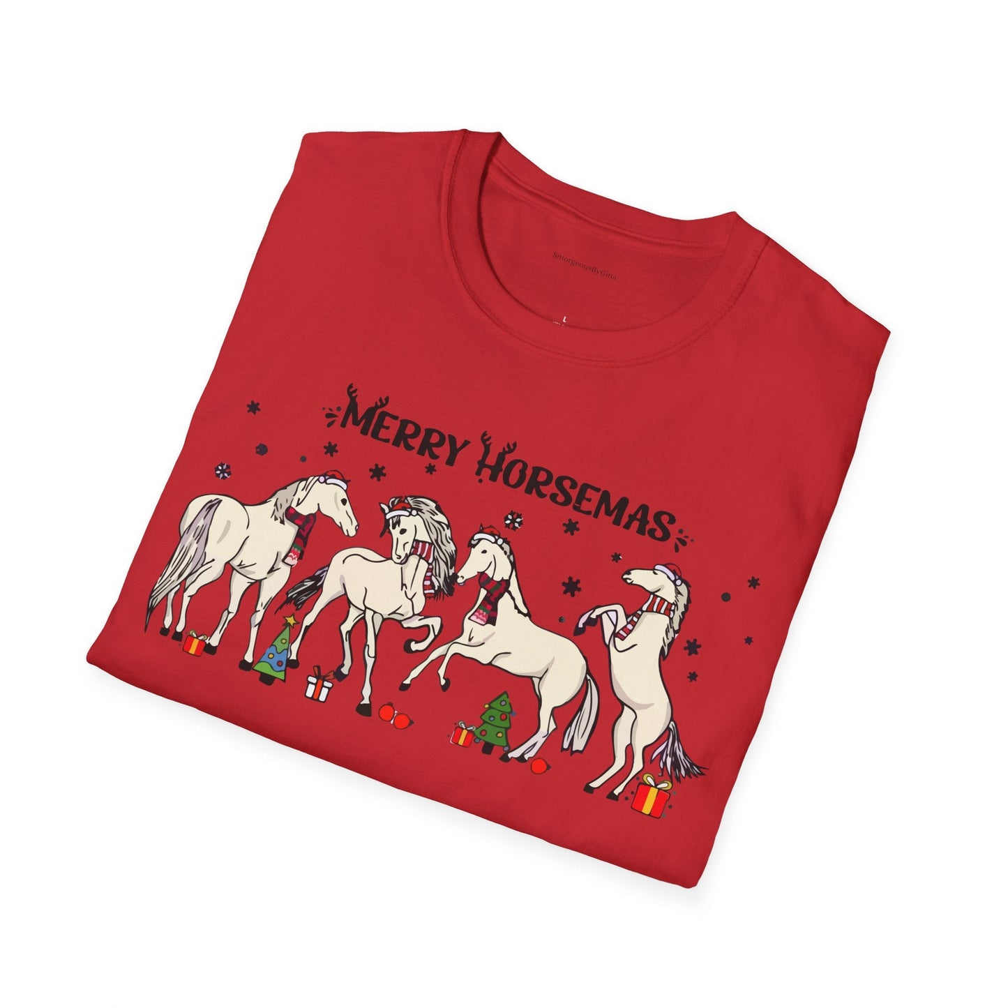 Merry Horsemas, Christmas Shirt, Softstyle T-Shirt - SmorgeousByGina