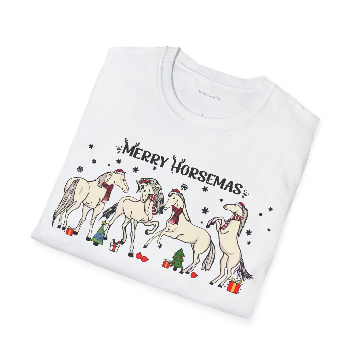 Merry Horsemas, Christmas Shirt, Softstyle T-Shirt - SmorgeousByGina