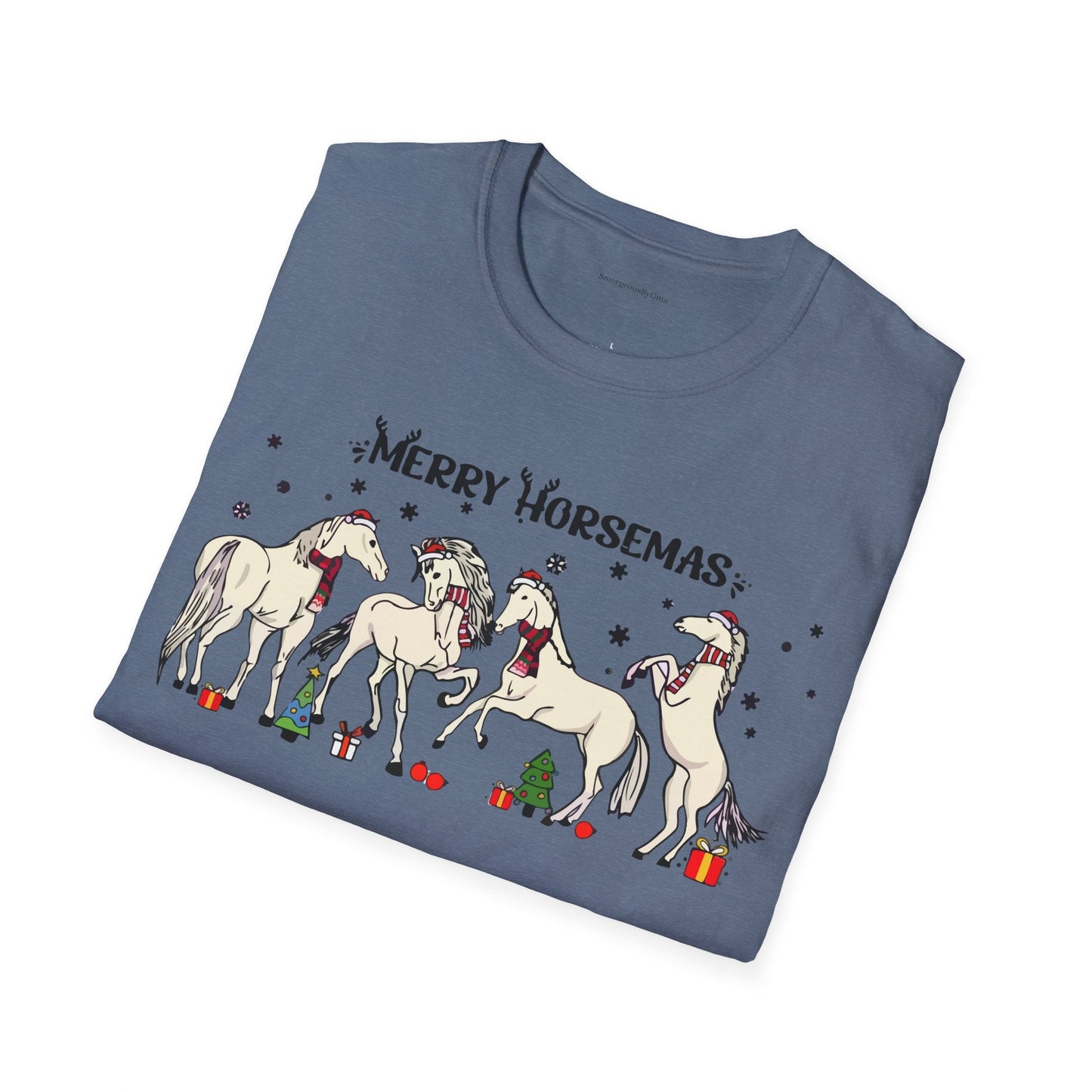 Merry Horsemas, Christmas Shirt, Softstyle T-Shirt - SmorgeousByGina
