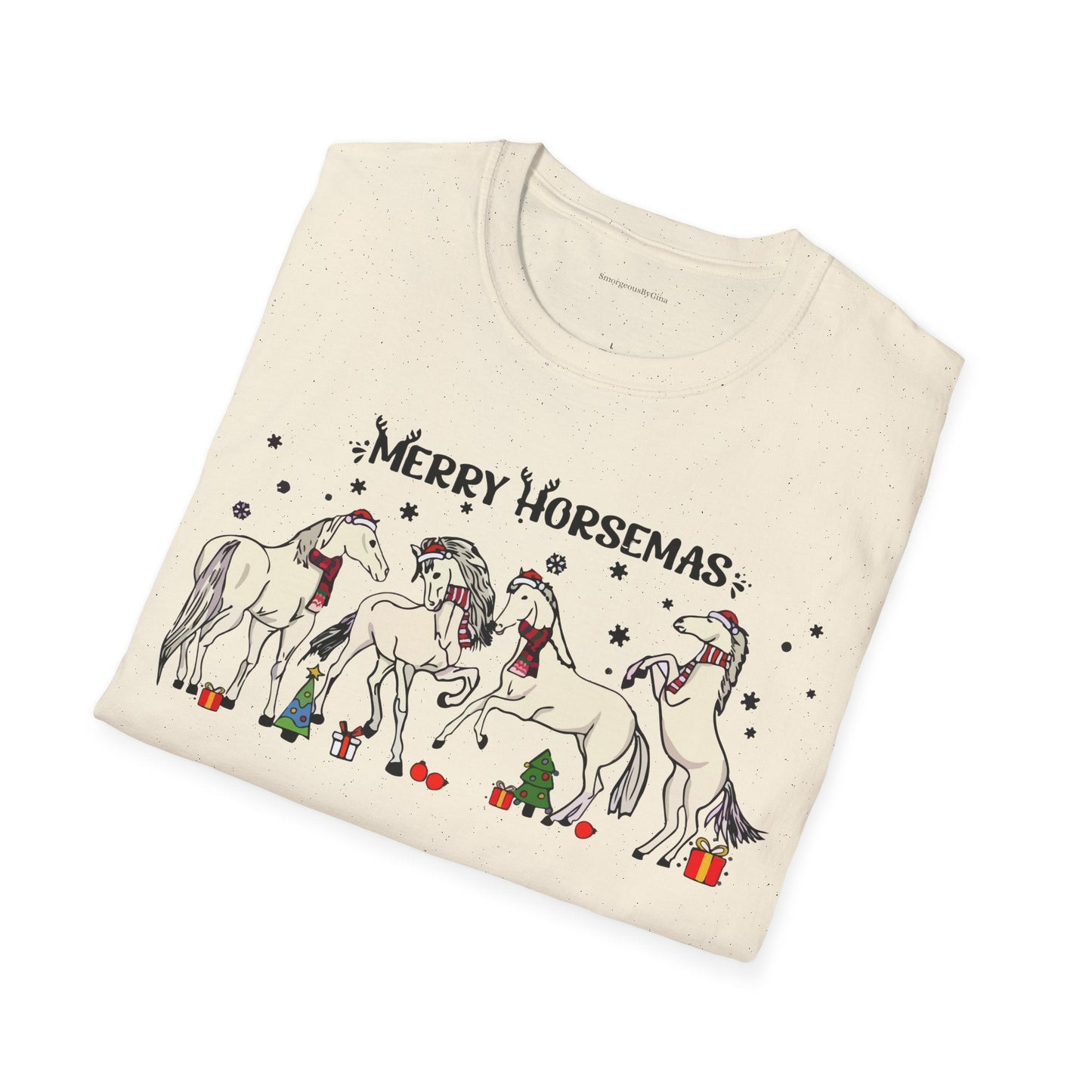 Merry Horsemas, Christmas Shirt, Softstyle T-Shirt - SmorgeousByGina